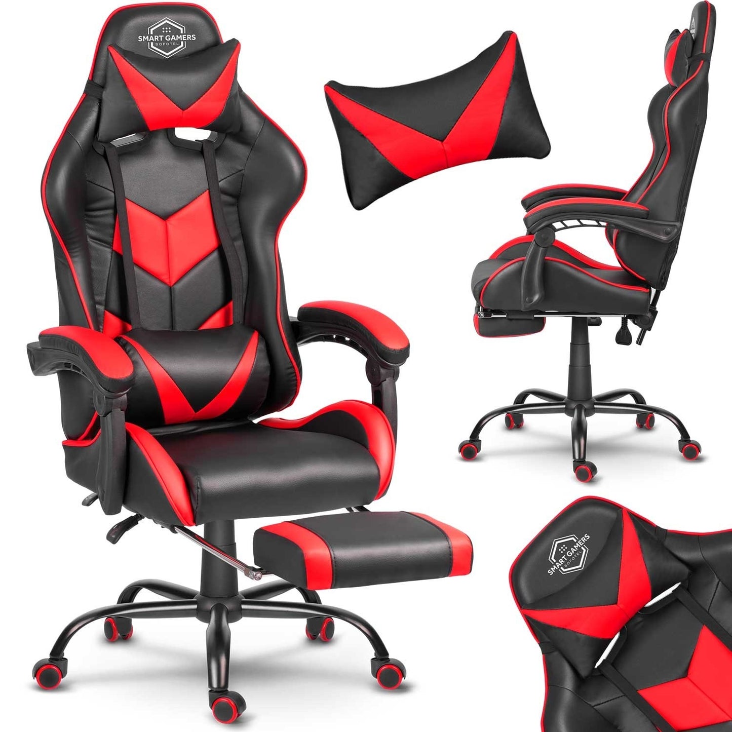 Sofotel Cerber office chair for gamer, black and red