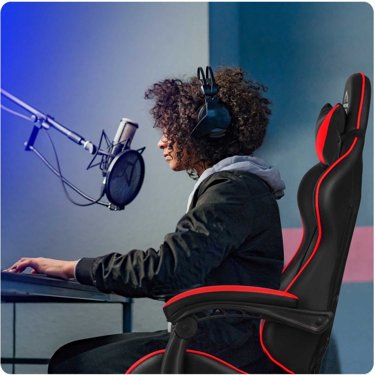 Sofotel Cerber office chair for gamer, black and red