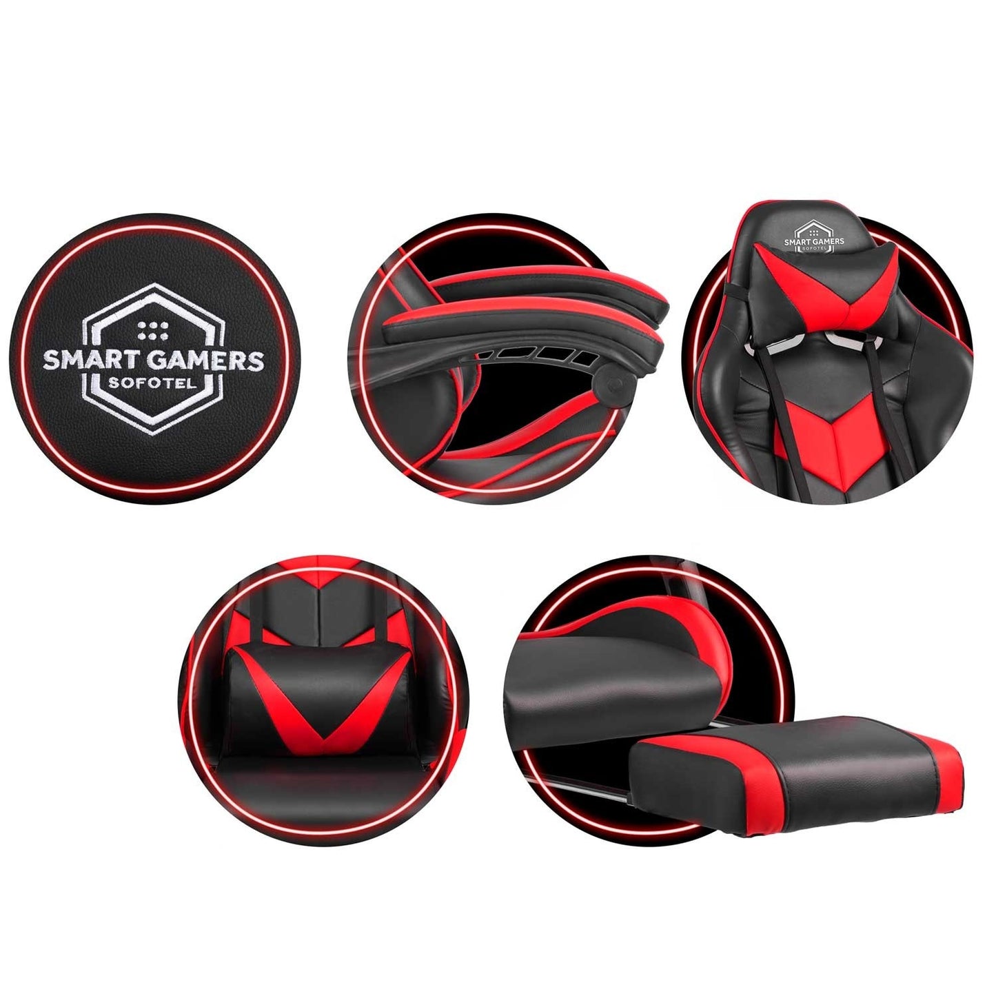 Sofotel Cerber office chair for gamer, black and red