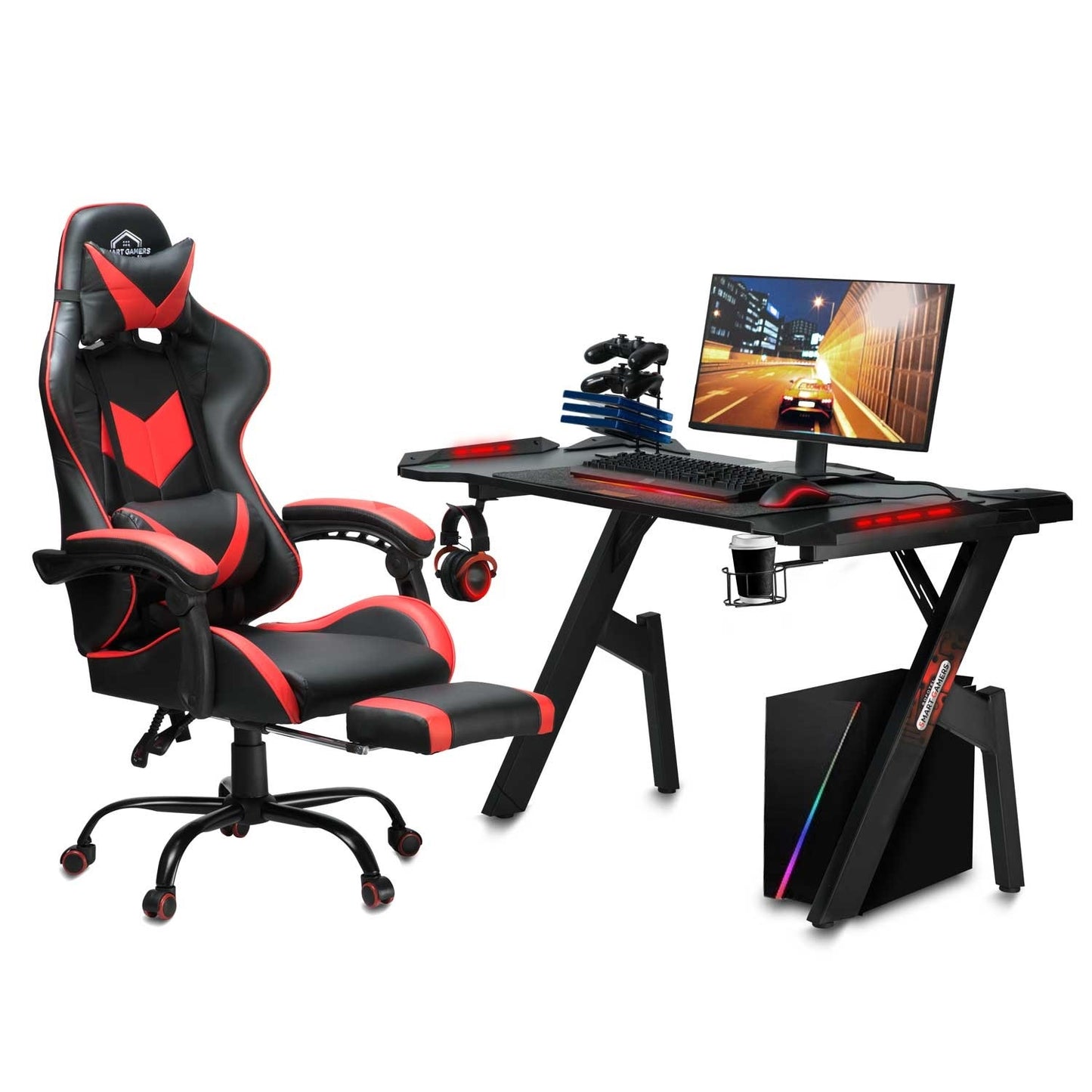 Sofotel Cerber office chair for gamer, black and red