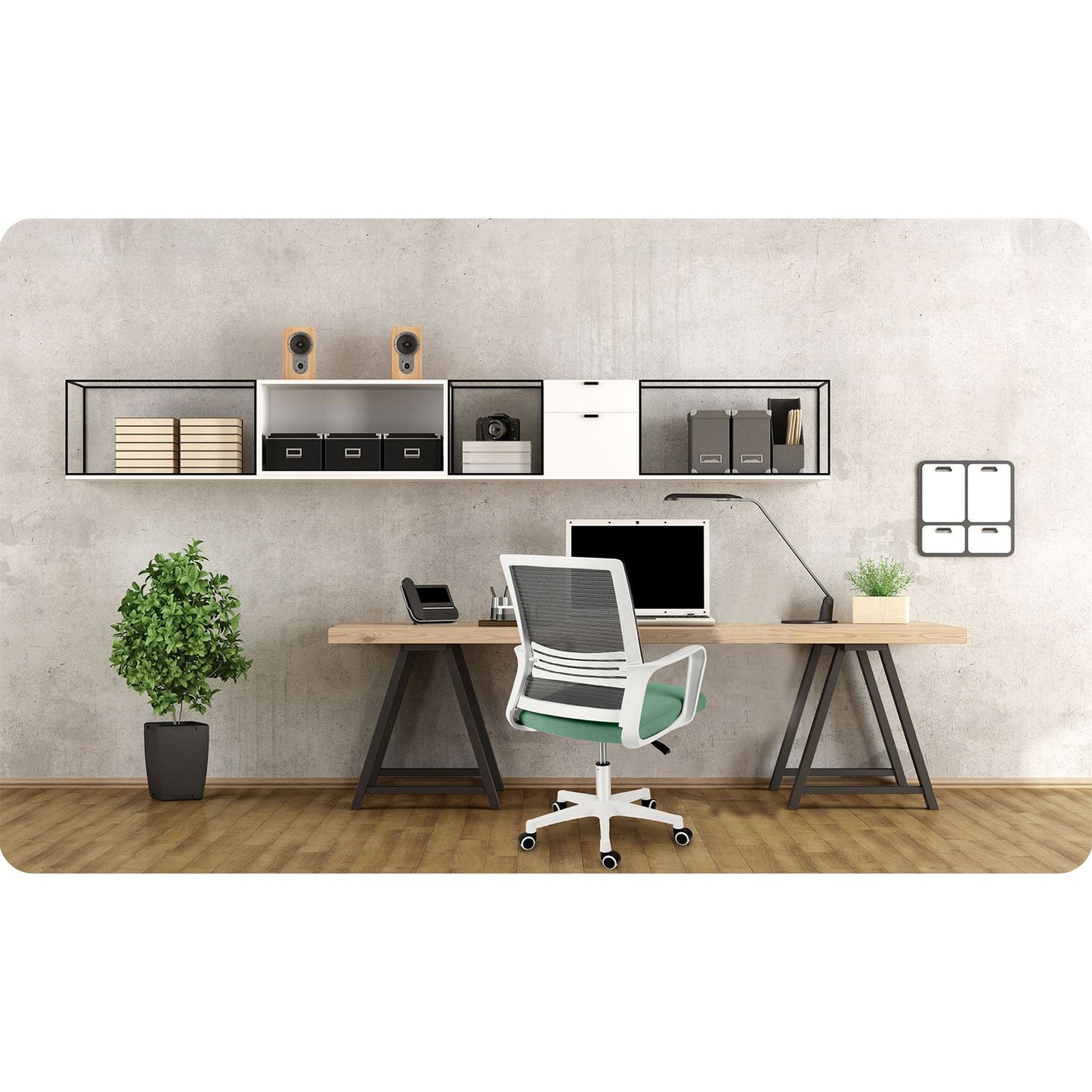 Sofotel Corta micro-mesh office chair, gray and green