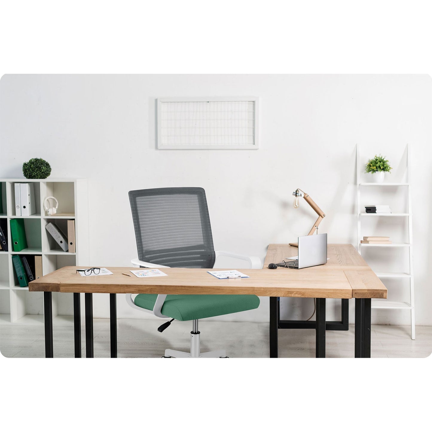 Sofotel Corta micro-mesh office chair, gray and green