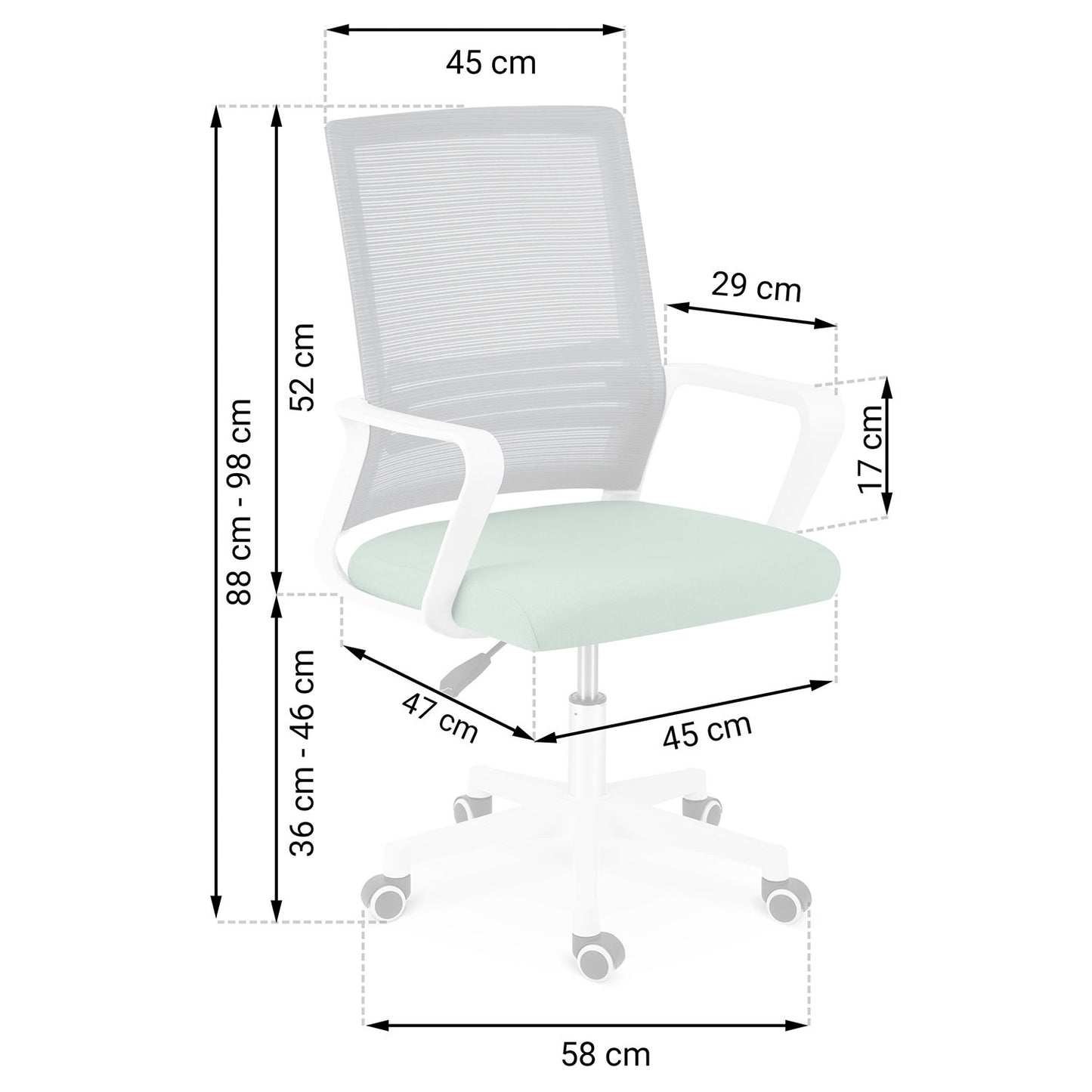Sofotel Corta micro-mesh office chair, gray and green