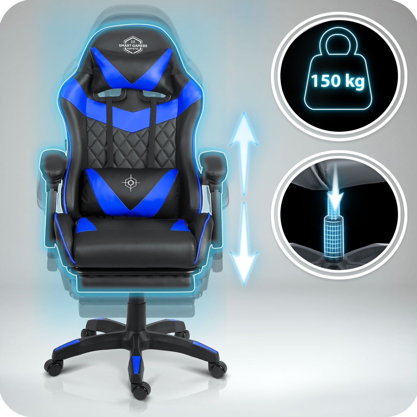 Sofotel Draknor II gaming chair black and blue