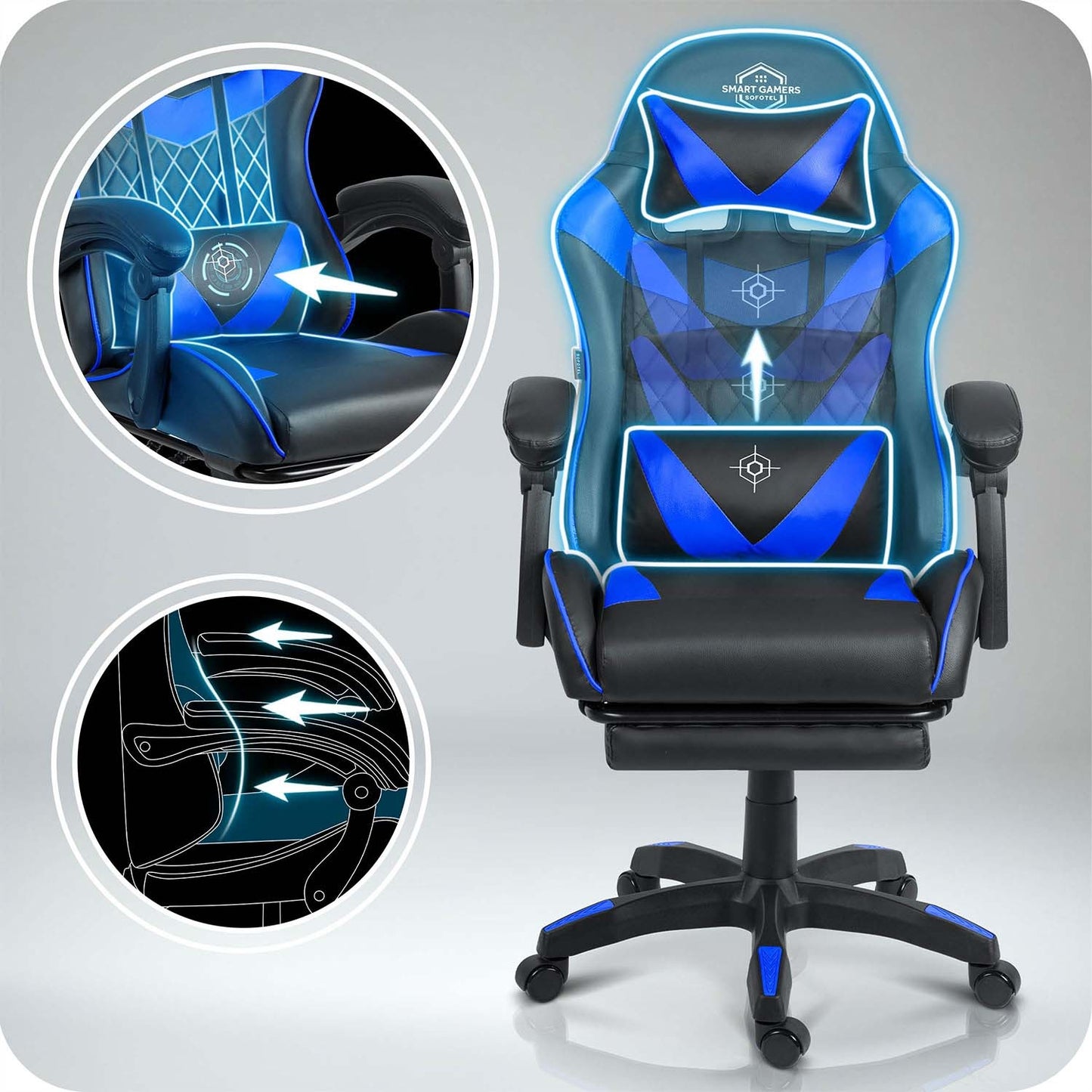 Sofotel Draknor II gaming chair black and blue