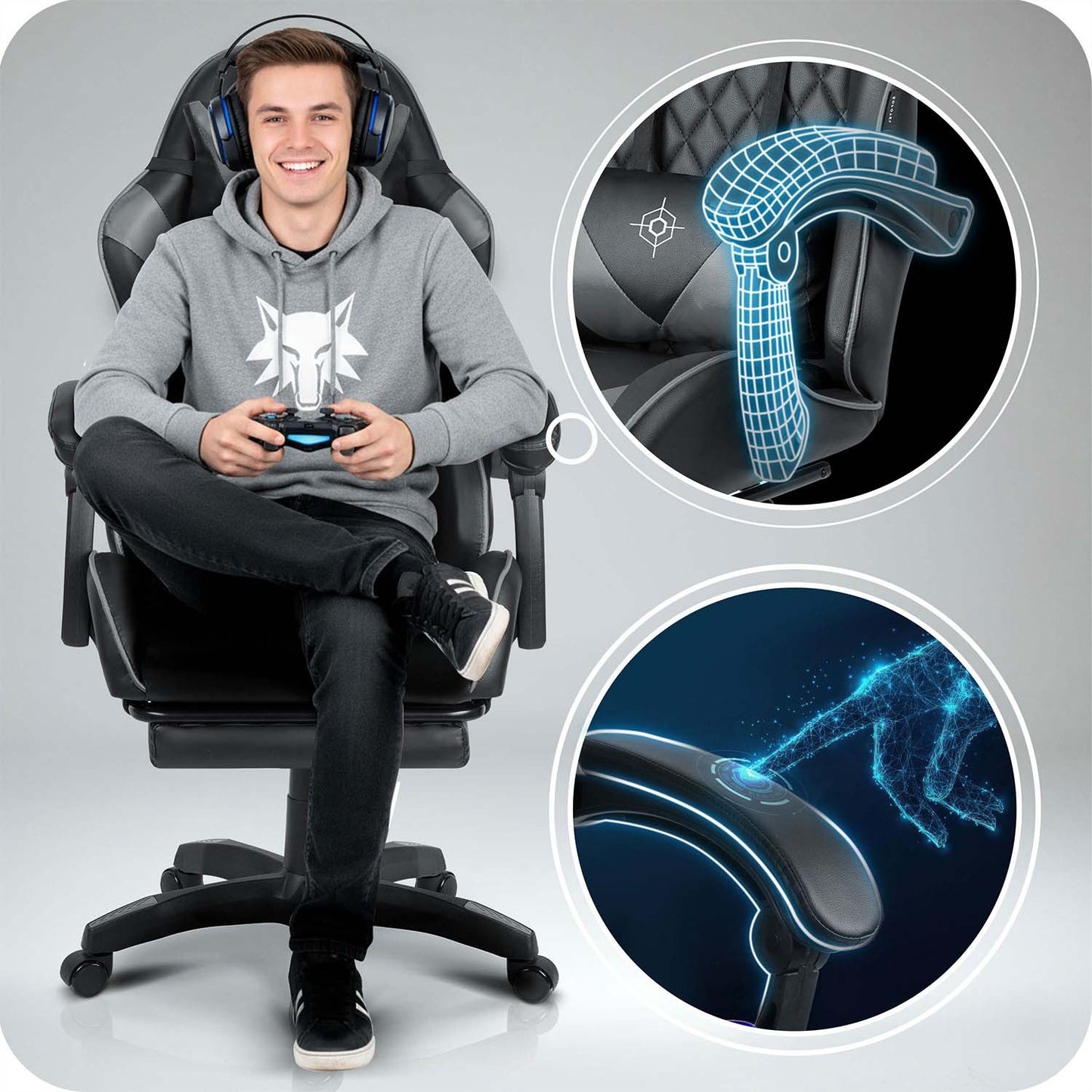 Sofotel Draknor II gaming chair black and gray