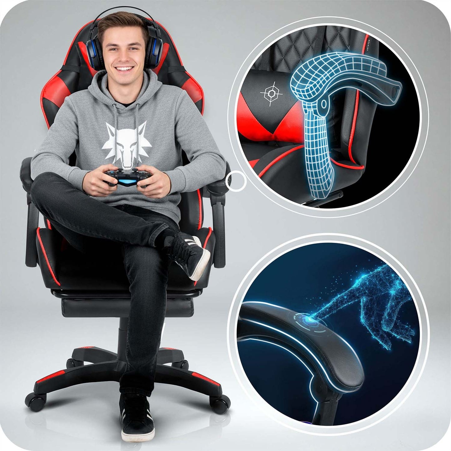 Sofotel Draknor II gaming chair black and red