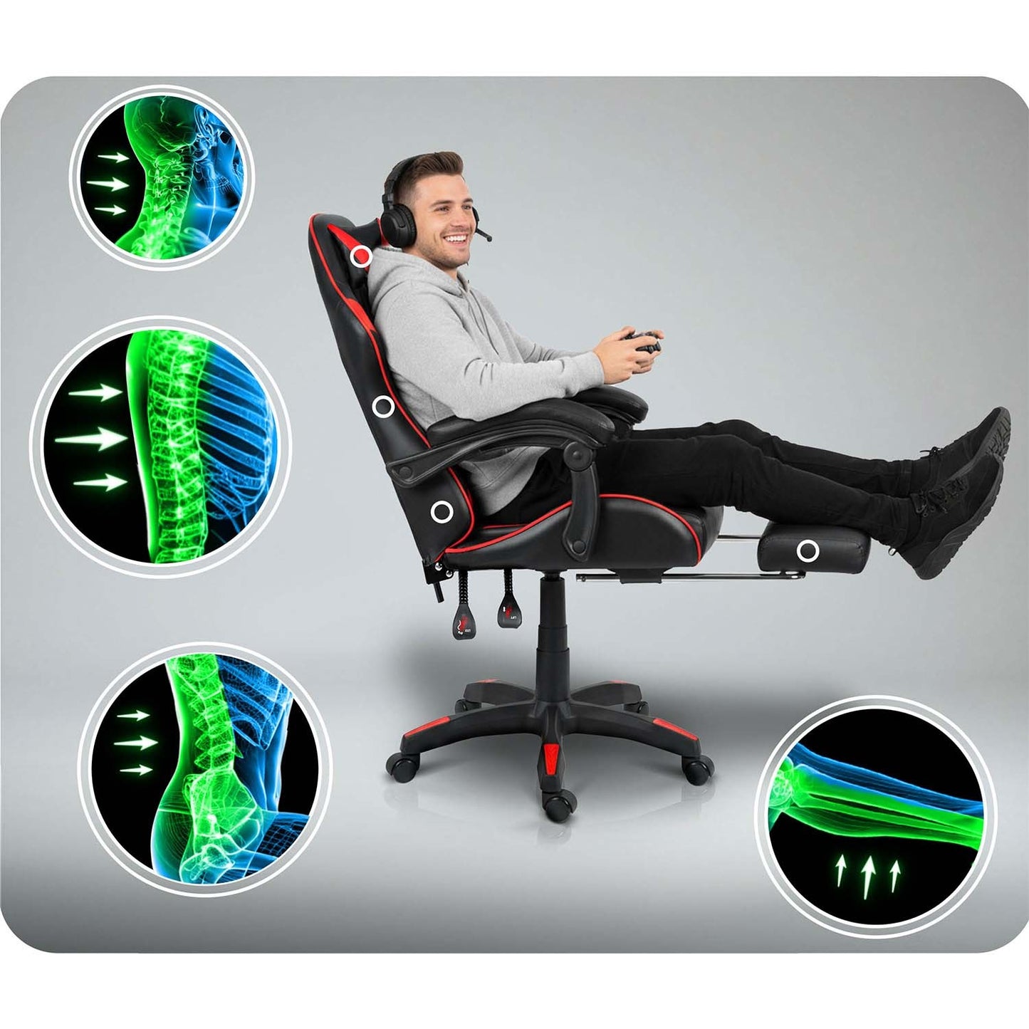 Sofotel Draknor II gaming chair black and red