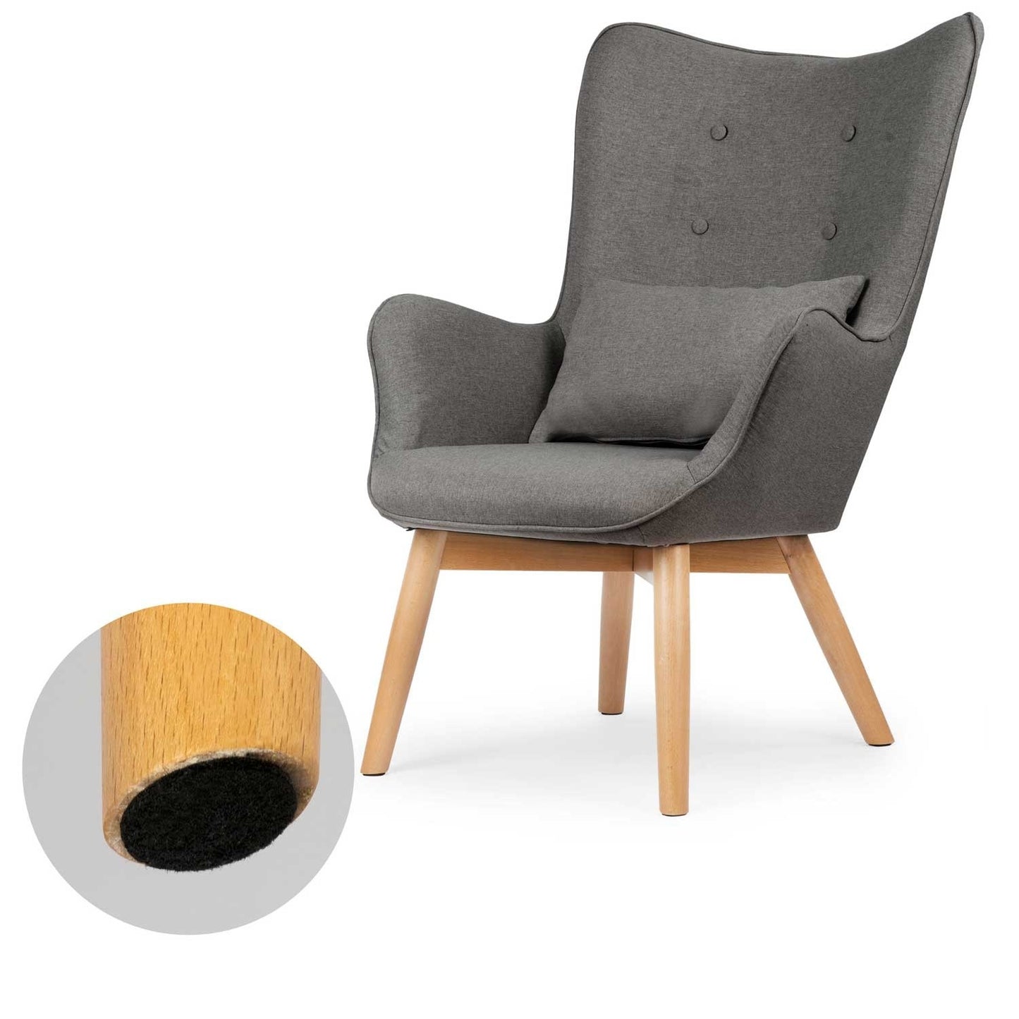 Sofotel Norse wing chair with footrest, grey