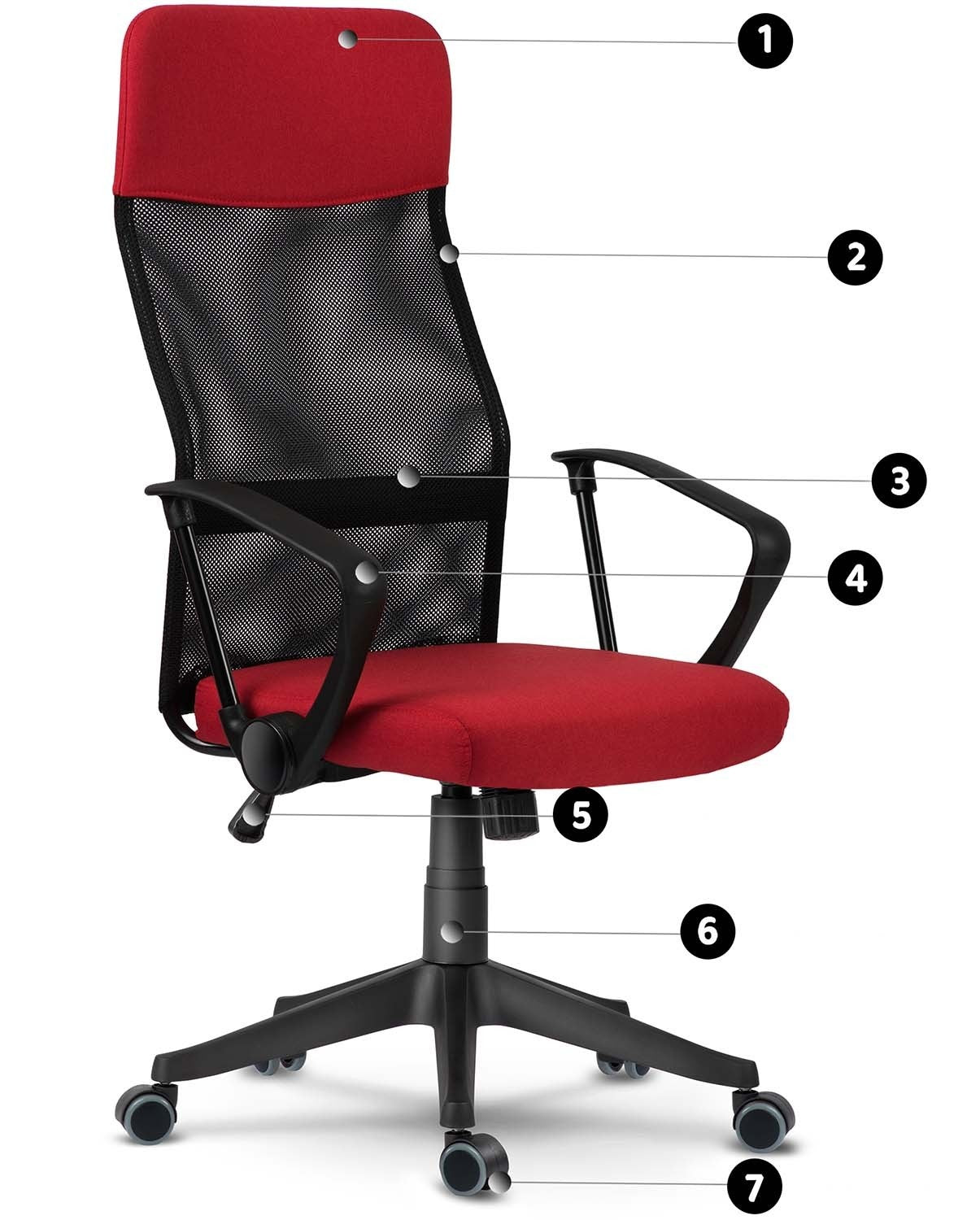 Sofotel Sydney Micro Mesh Office Chair Red/Black