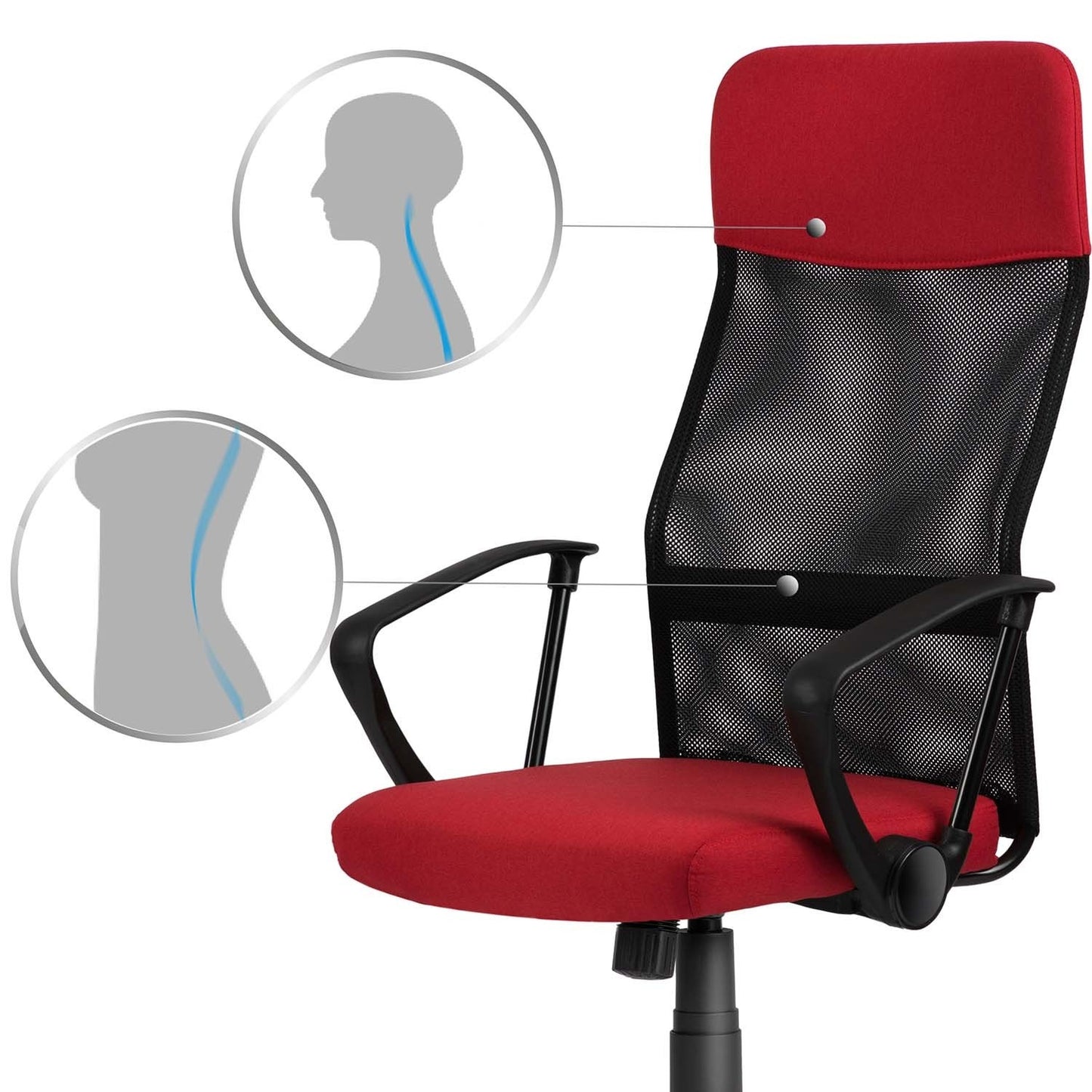 Sofotel Sydney Micro Mesh Office Chair Red/Black