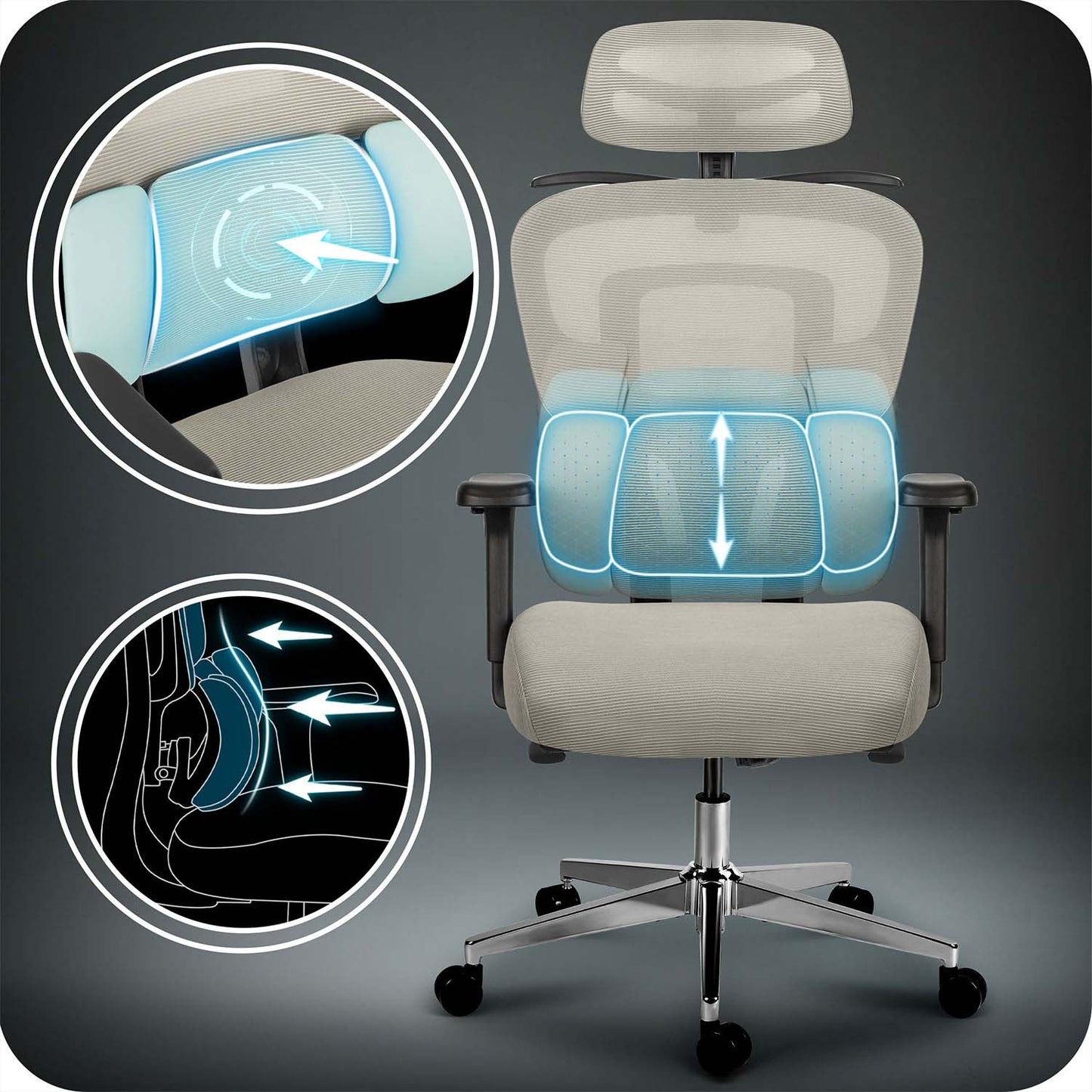 Sofotel Talin Micro Mesh Office Chair - Gray