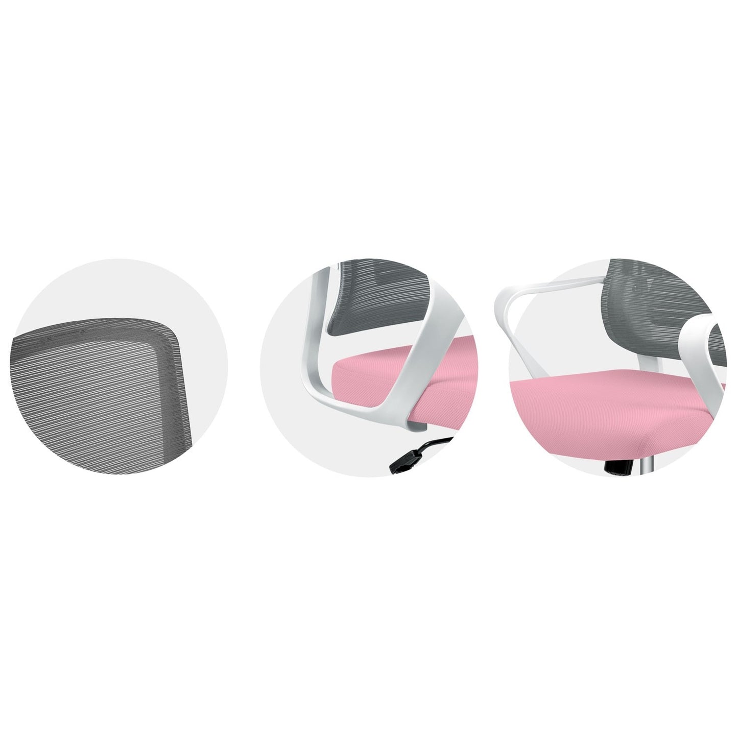 Sofotel Wizo micro-mesh office chair, white and pink