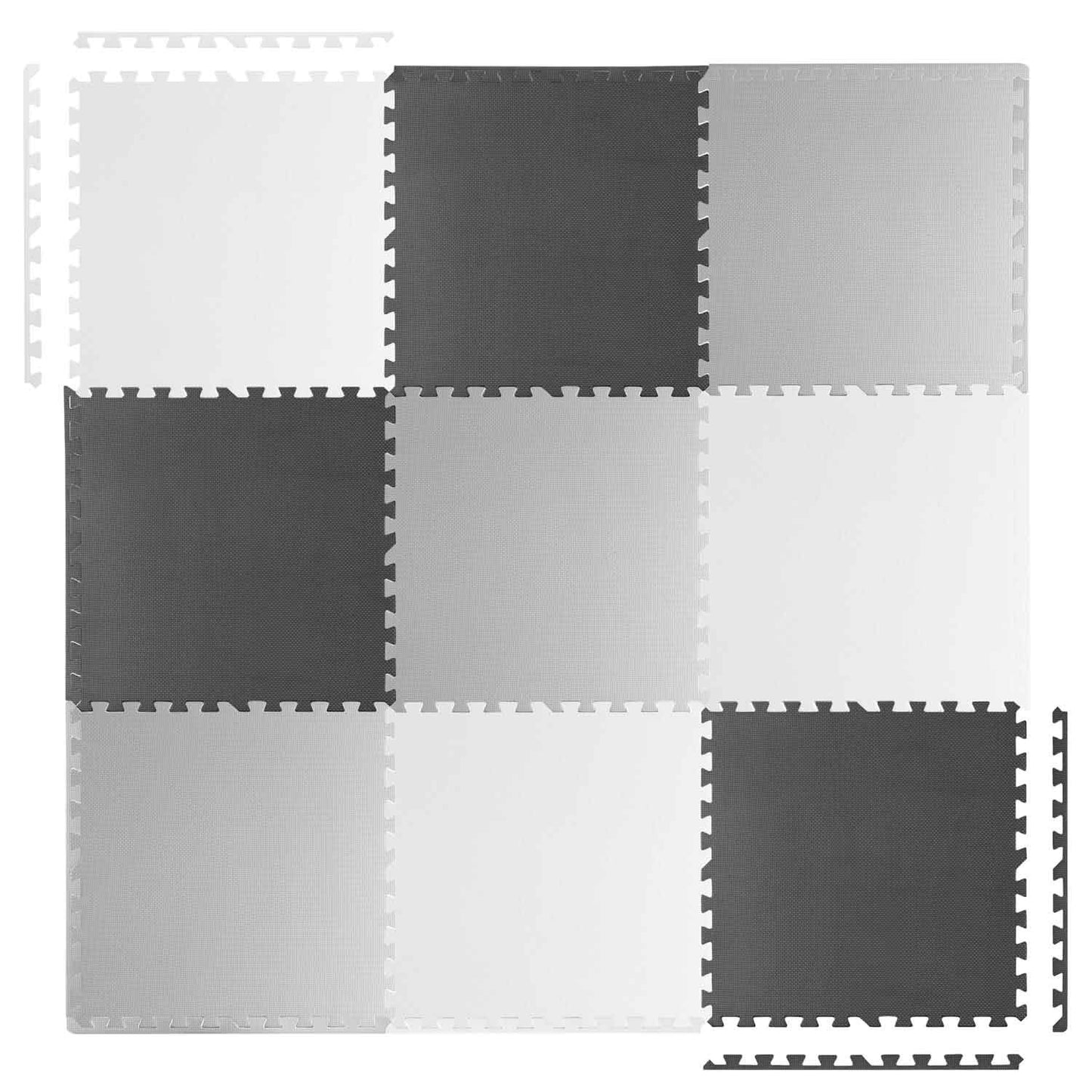 Large foam puzzle mat, foam checkerboard, 180x180cm, 9 pcs.