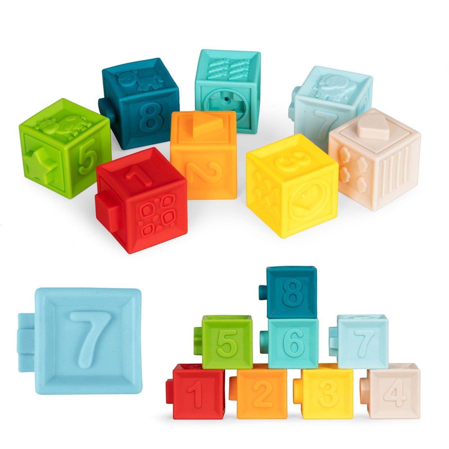 Soft rubber sensory blocks for children +6M