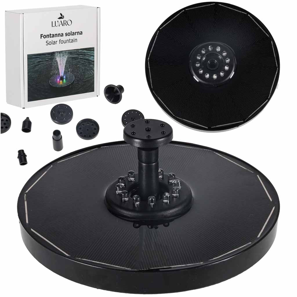 Solar Floating Fountain Pump, RGB LED, 8 Nozzles