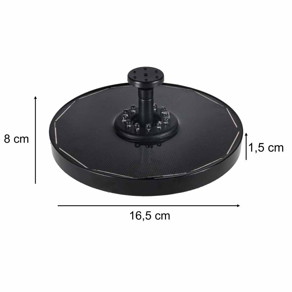 Solar Floating Fountain Pump, RGB LED, 8 Nozzles