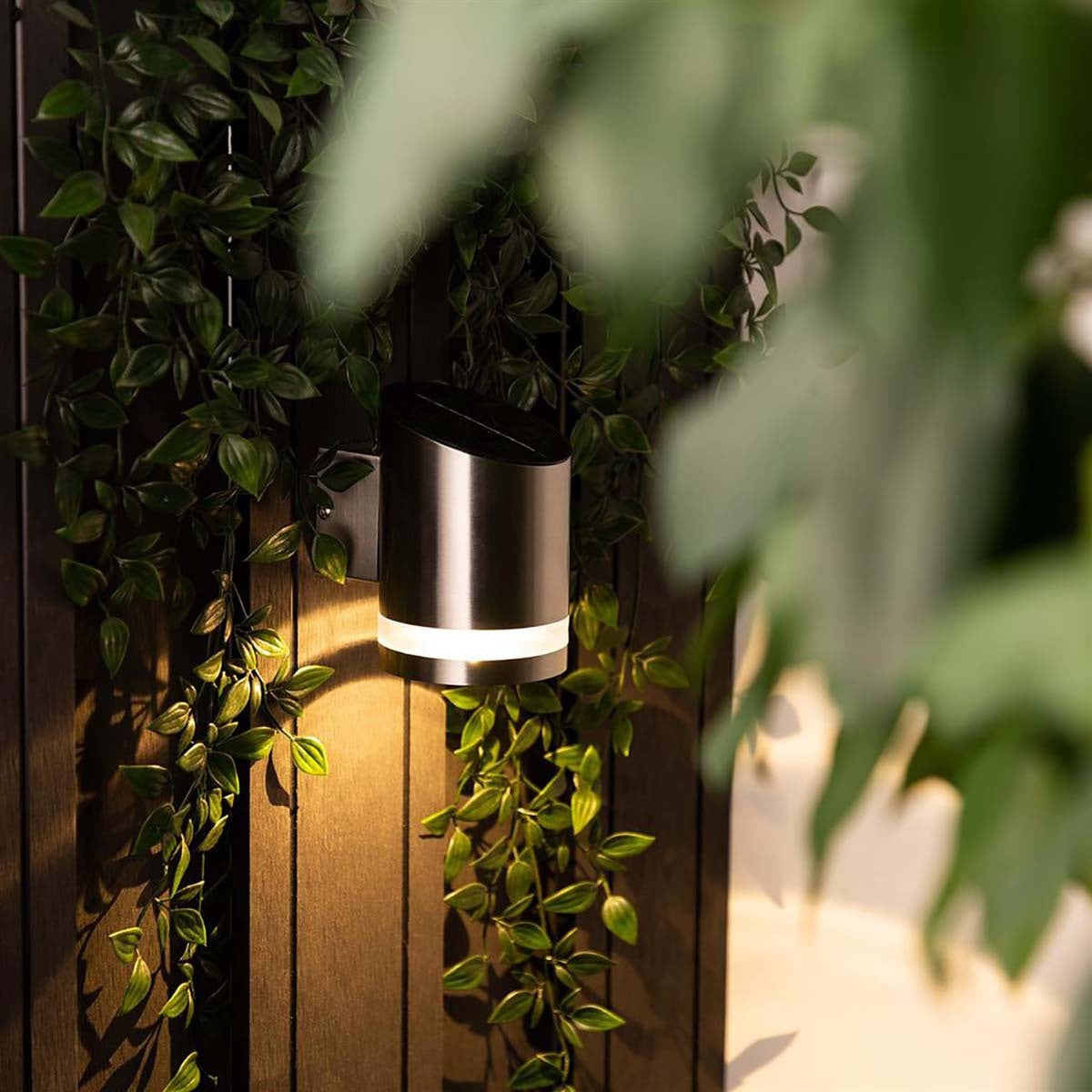 Solar Wall Lamp LEDs Silver