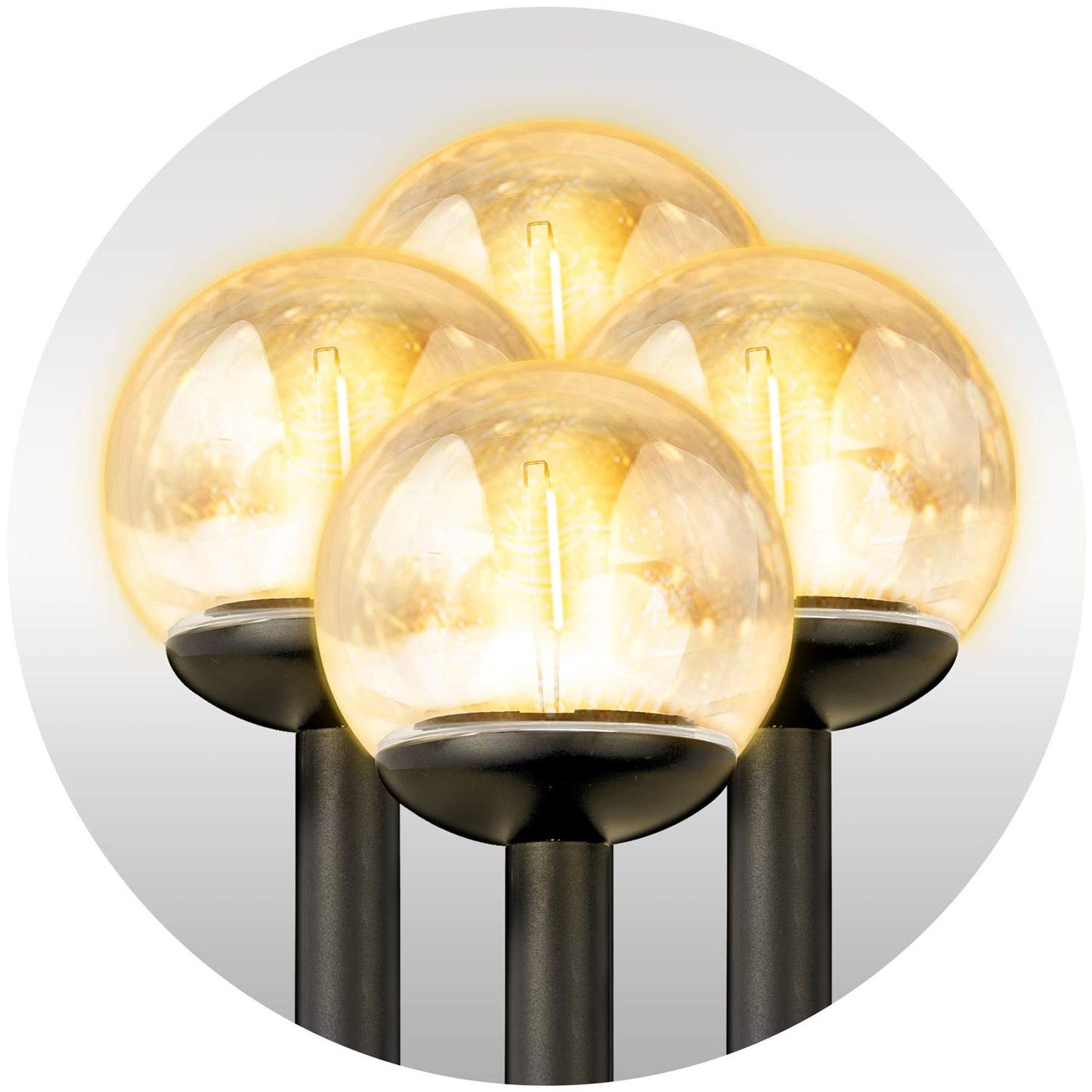 Solar lamp, transparent ball, 4 pcs. Ilumen LS-103