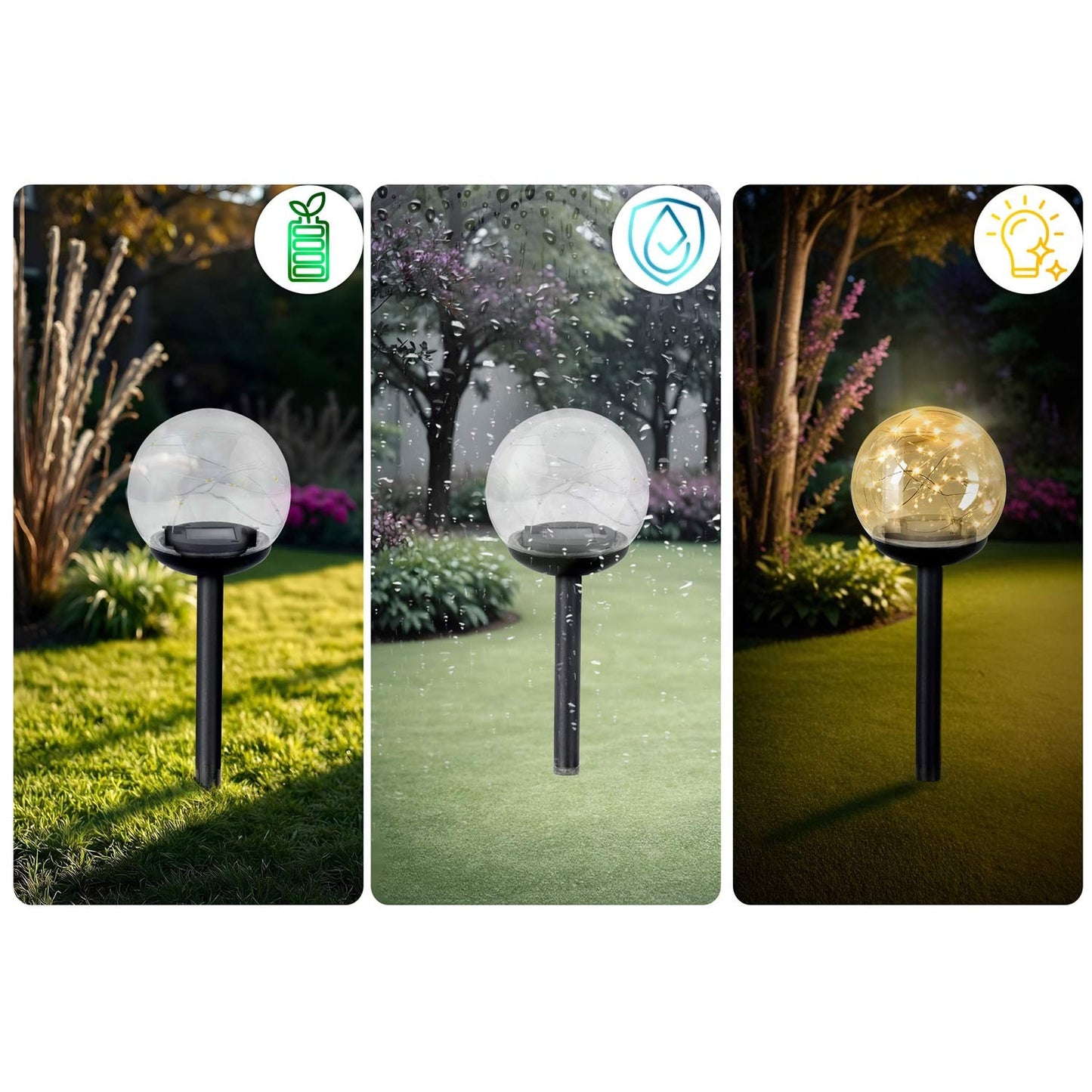 Solar lamp, transparent ball, 4 pcs. Ilumen LS-103