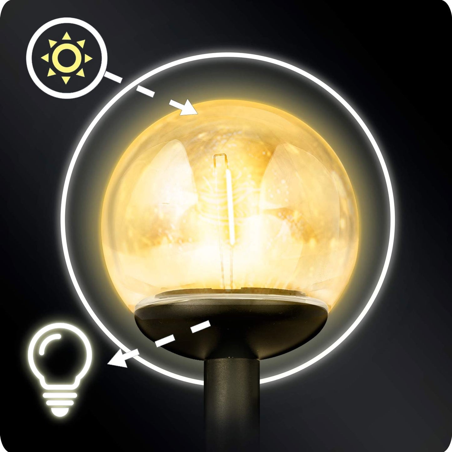 Solar lamp, transparent ball, 4 pcs. Ilumen LS-103