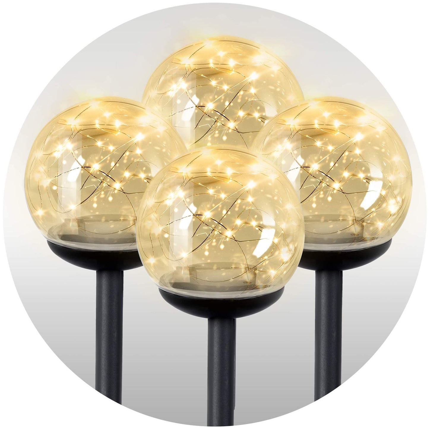 Solar lamp, transparent ball, 4 pcs. Ilumen LS-103