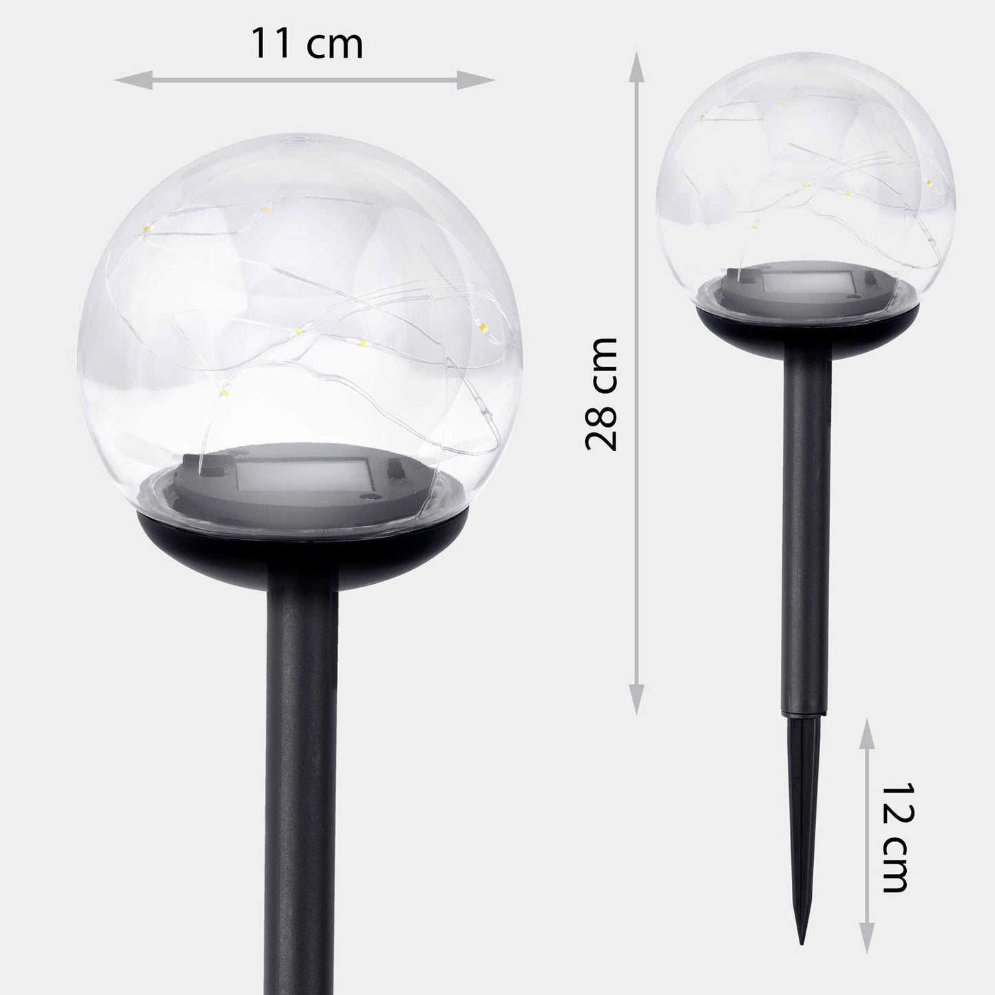 Solar lamp, transparent ball, 4 pcs. Ilumen LS-103