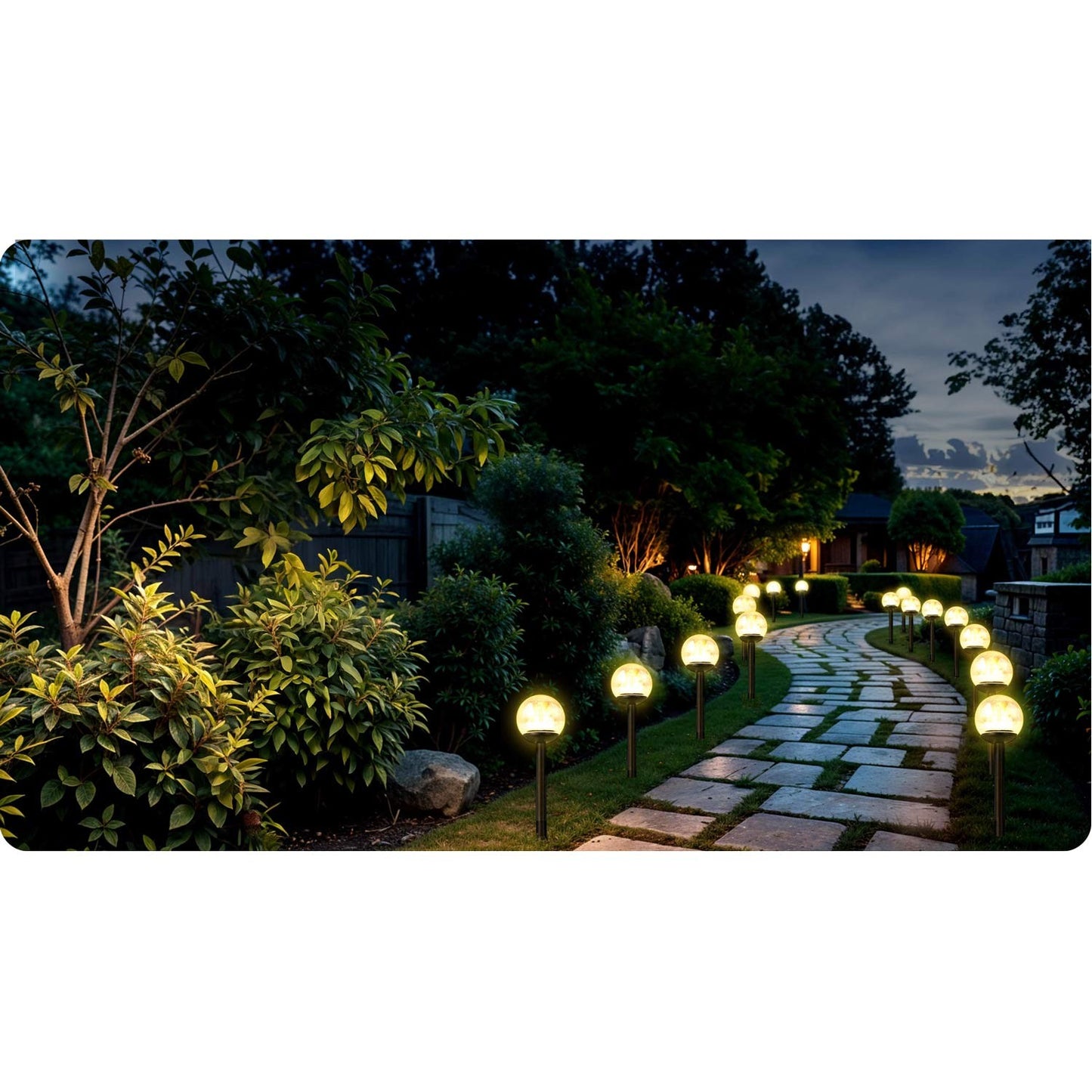 Solar lamp, transparent ball, 4 pcs. Ilumen LS-103