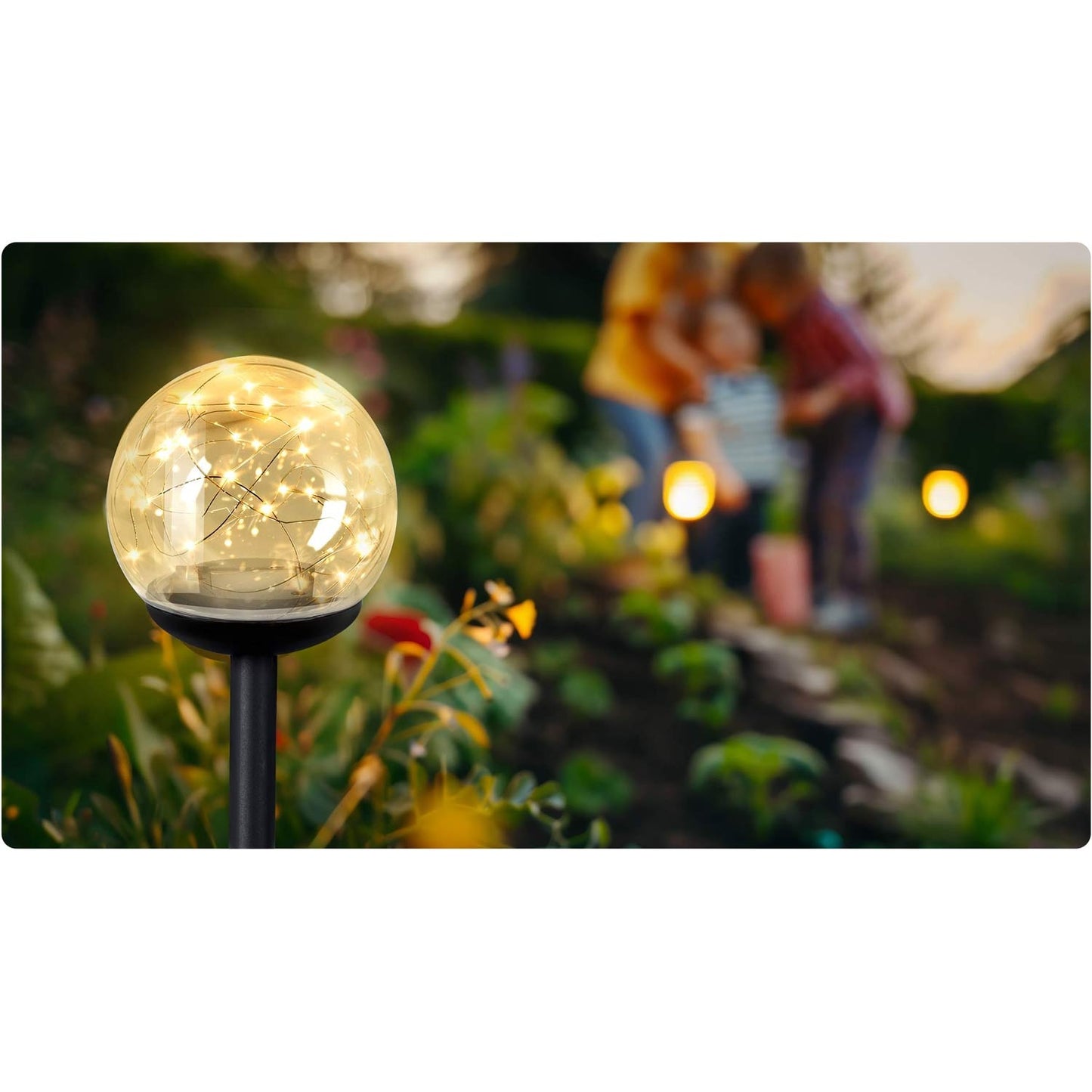 Solar lamp, transparent ball, 4 pcs. Ilumen LS-103