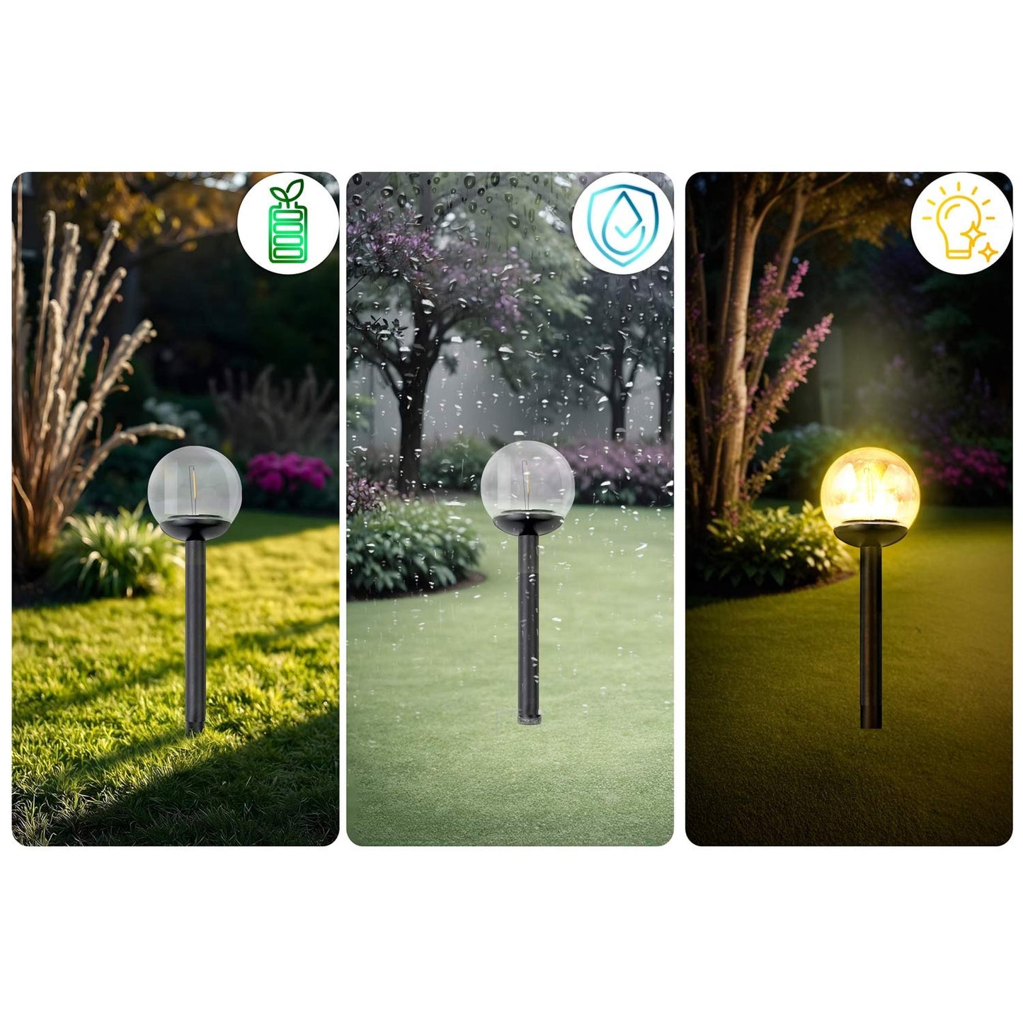 Solar lamp, transparent ball, 4 pcs. Ilumen LS-103