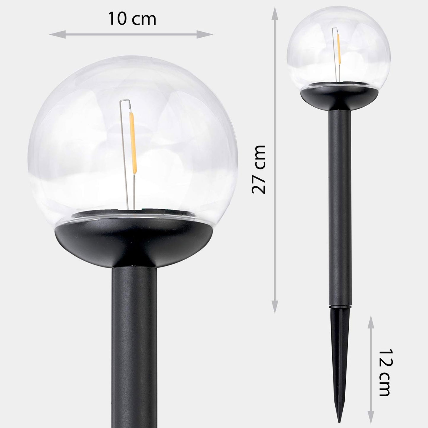 Solar lamp, transparent ball, 4 pcs. Ilumen LS-103