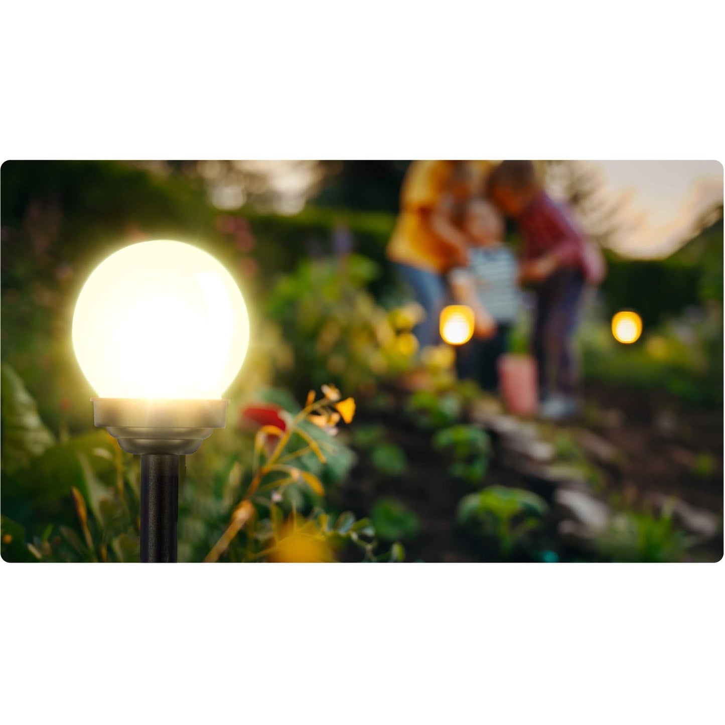 Solar lamp, white ball, 4 pcs. Ilumen LS-102