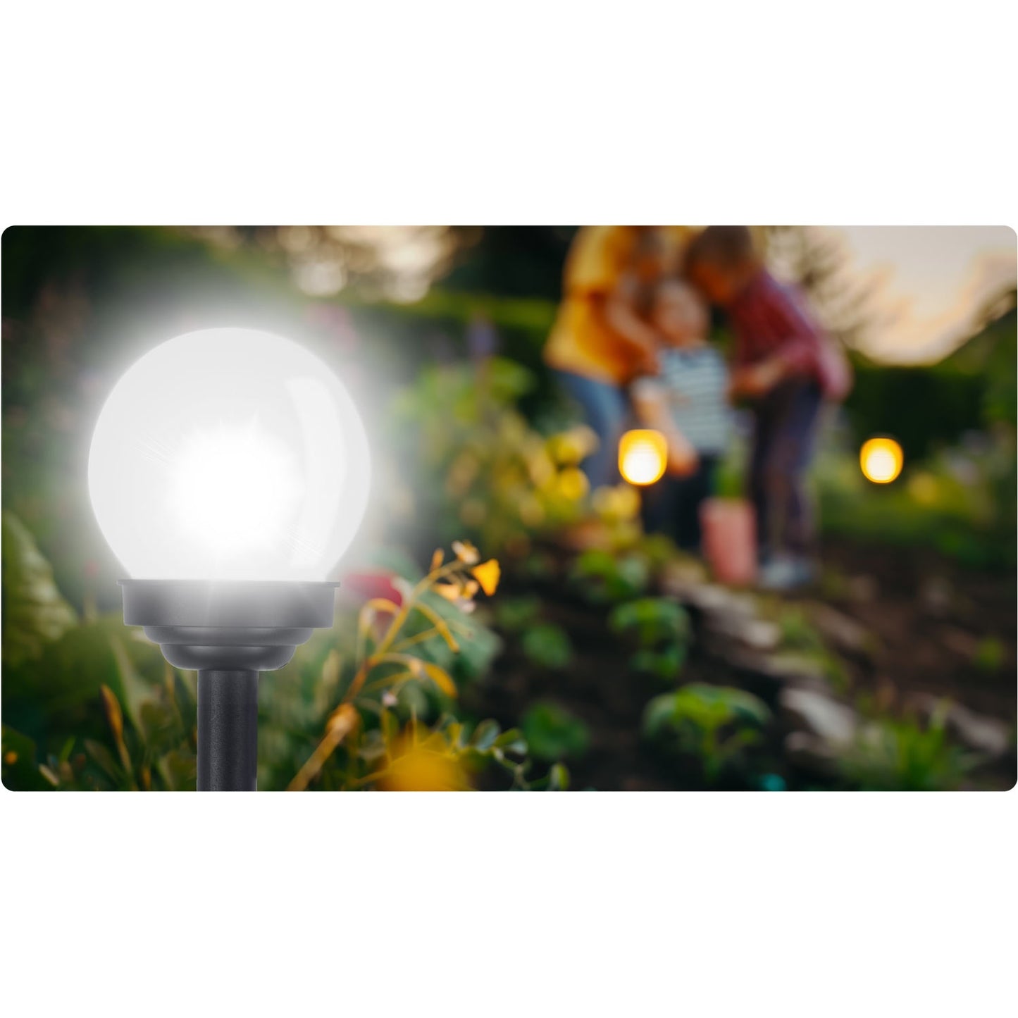 Solar lamp, white ball, 4 pcs. Ilumen LS-102