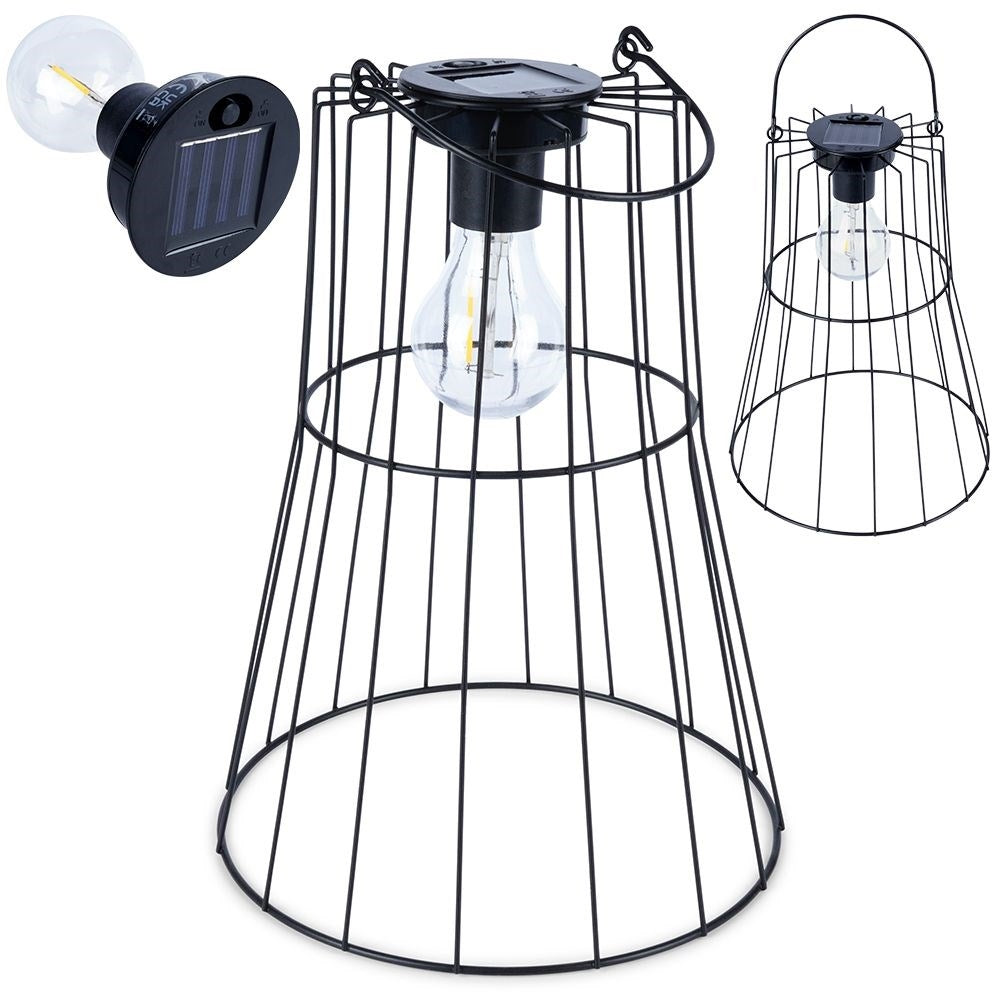 Solar lanterns in black metal - LED for garden & home