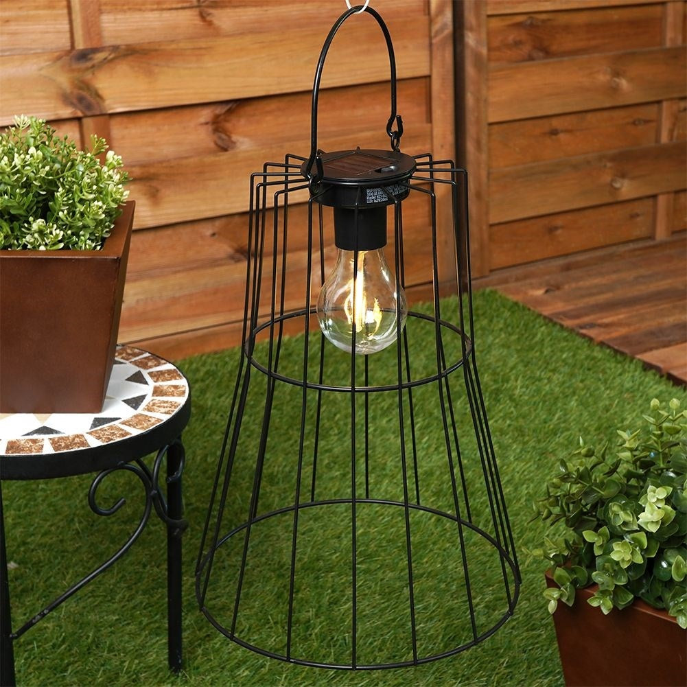 Solar lanterns in black metal - LED for garden & home