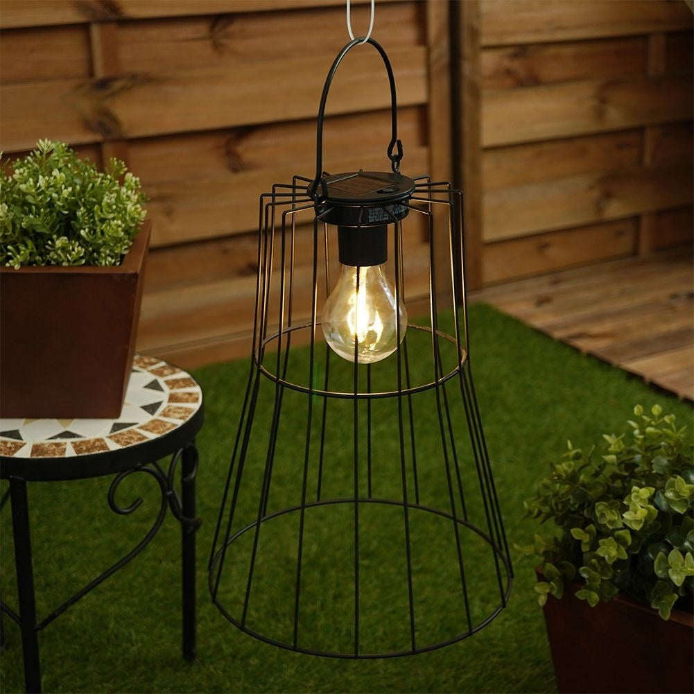 Solar lanterns in black metal - LED for garden & home