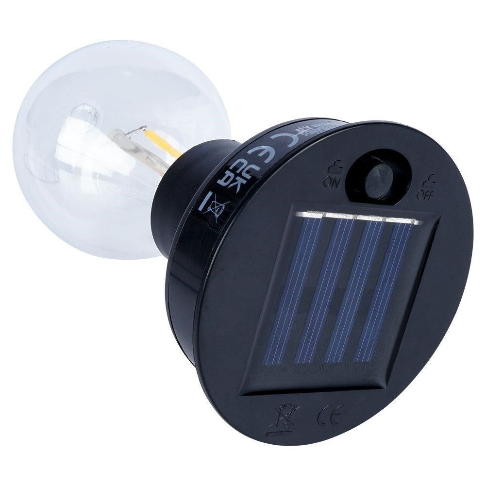 Solar powered LED lamp in black metal for the garden