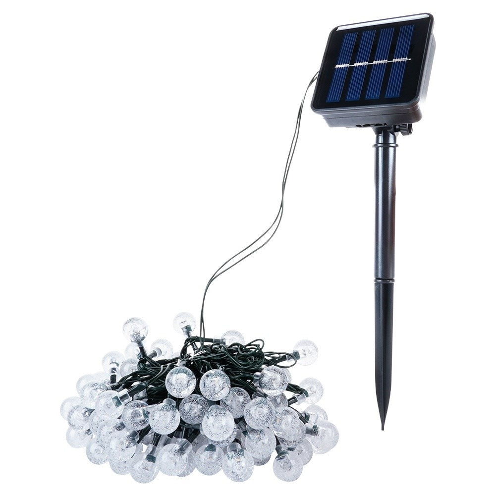 Solar powered garden garland with 100 warm LED lights