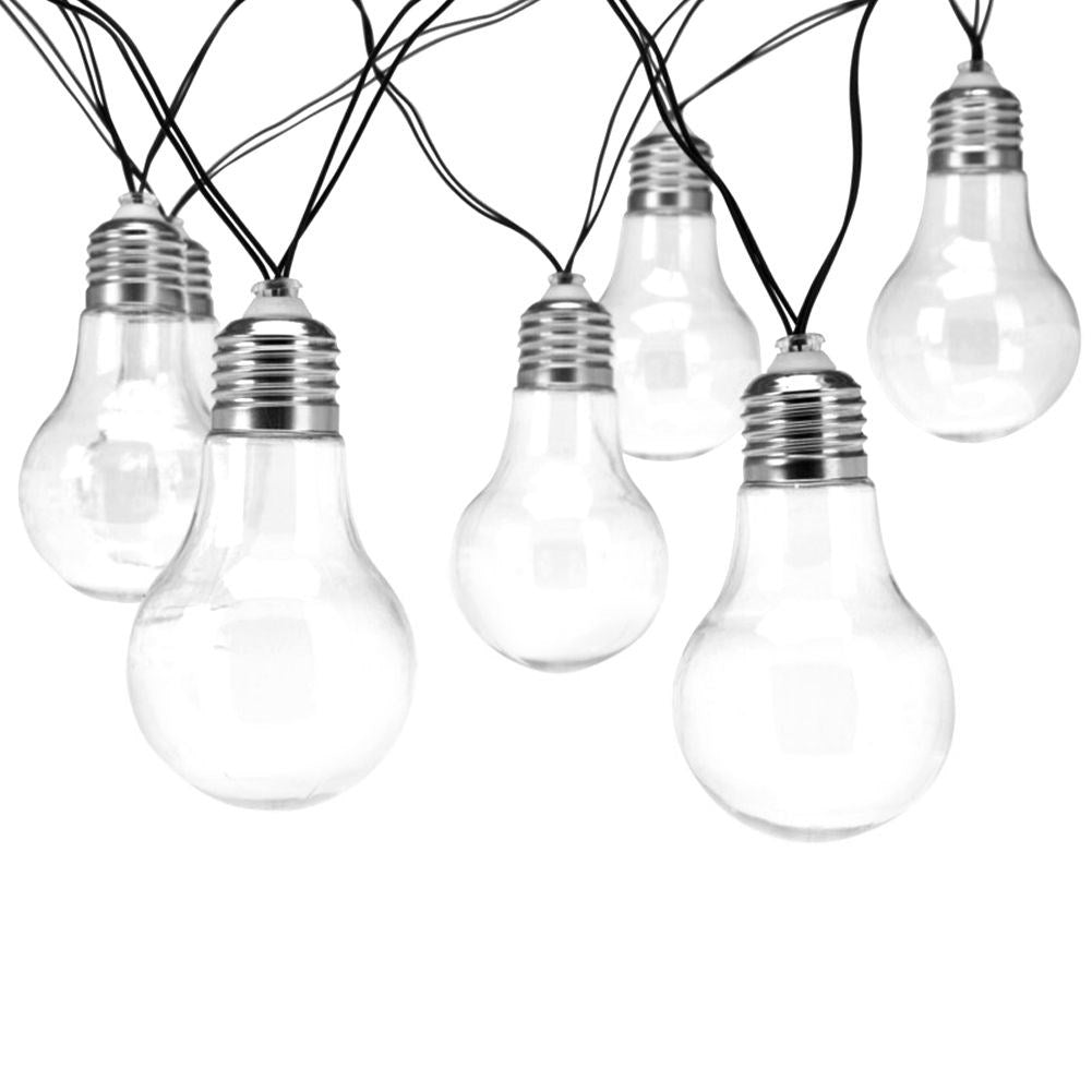 Solar-powered light string with 10 warm white LED lights