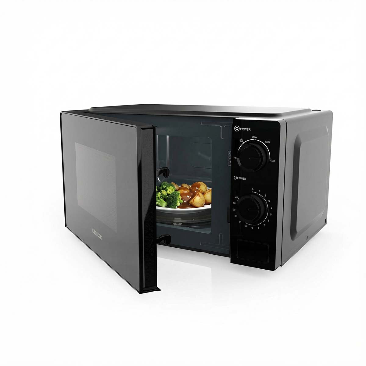 Solo Microwave Oven, 700W, 20L, 5 Power Levels, Black