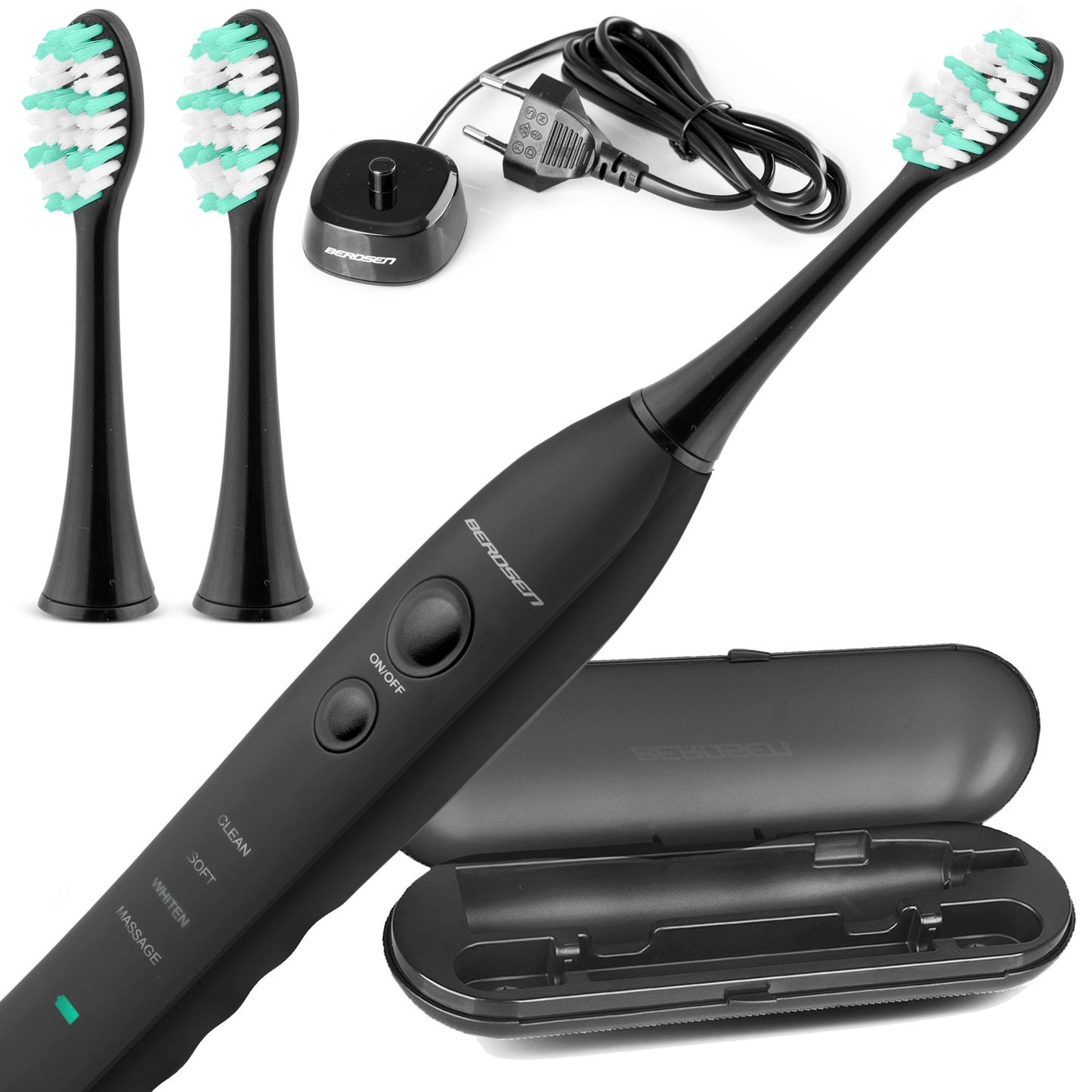 Sonic Toothbrush Set with Case, Black
