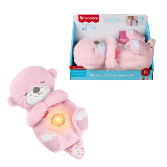 Soothing Pink Otter Toy with Calming Sounds & Light