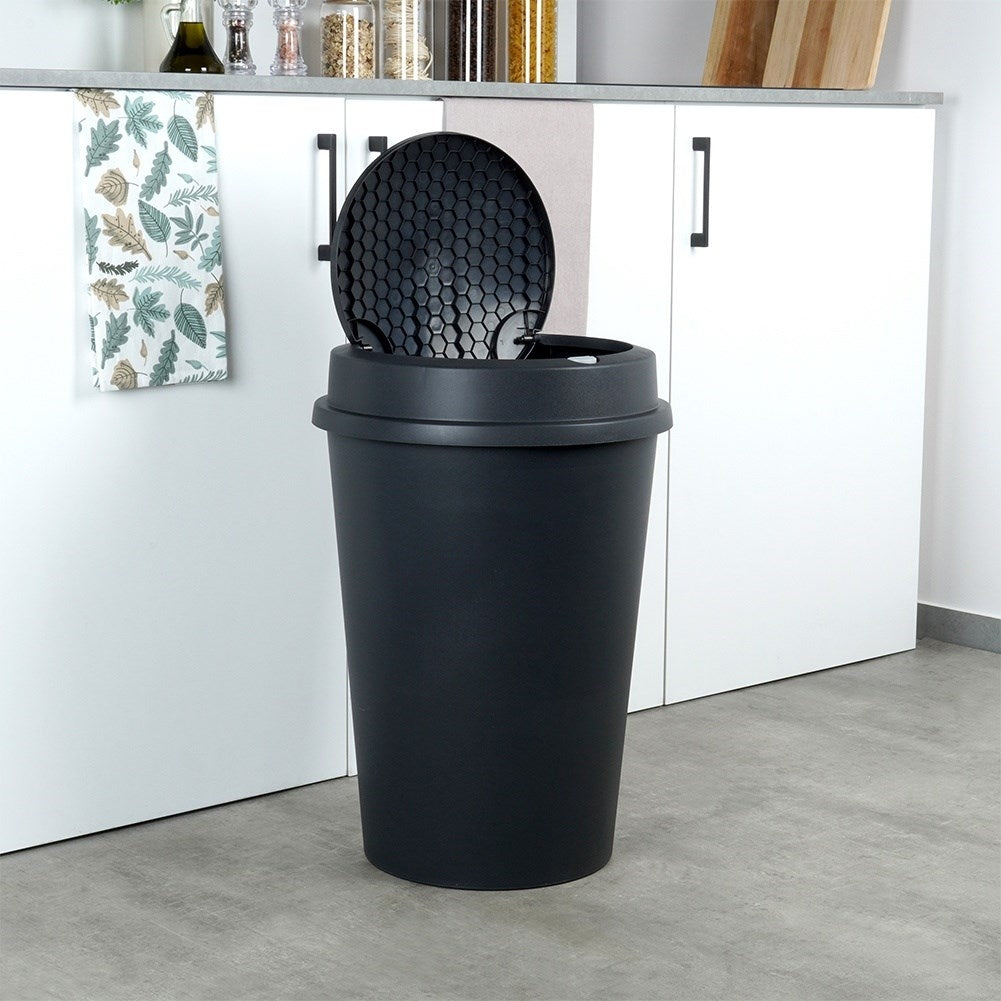Sophink 47L in durable black plastic with double opening lid