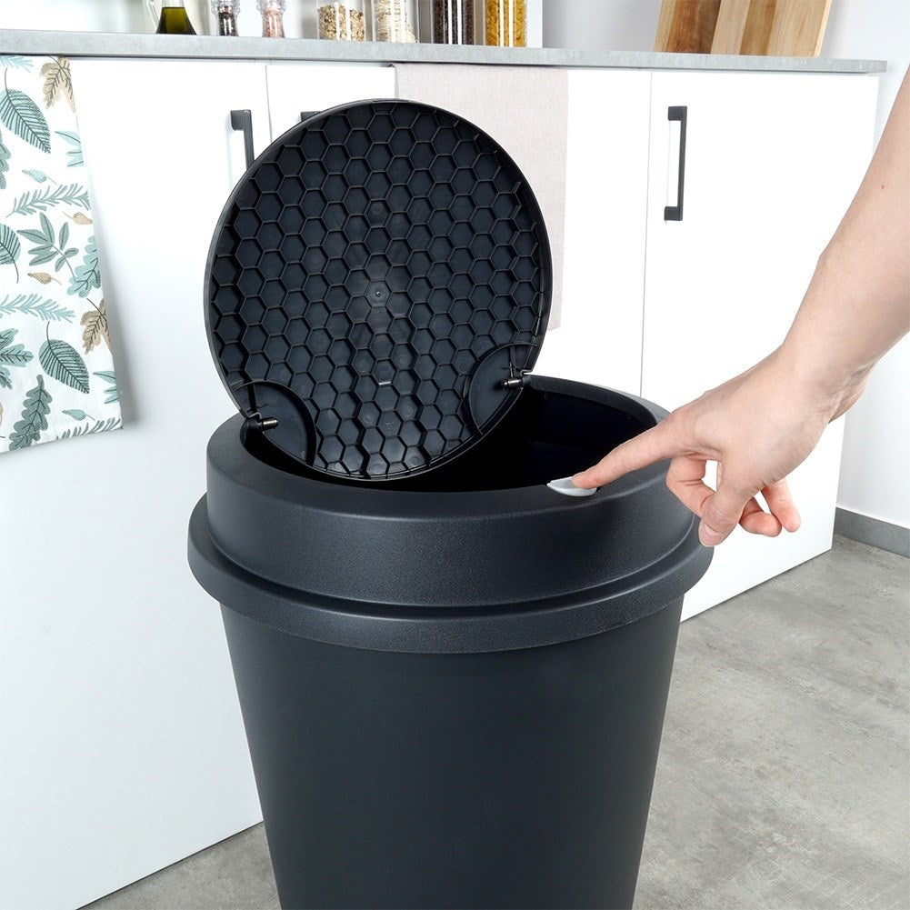 Sophink 47L in durable black plastic with double opening lid