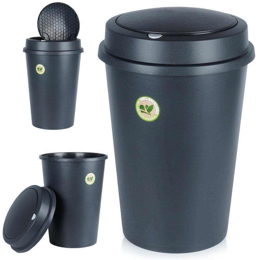 Sophink 47L in durable black plastic with double opening lid