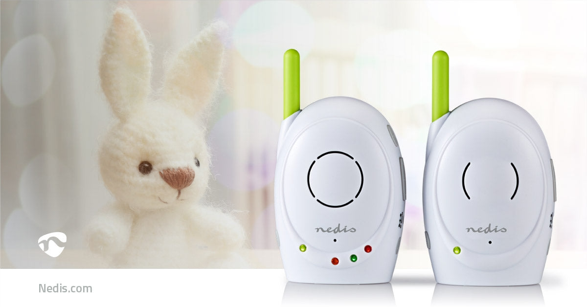 Sound Baby Monitor | FHSS (Frequency-Hopping Spread Spectrum) | With talk back function | Range: 300 m | Battery operated / Power adapter | Green / White