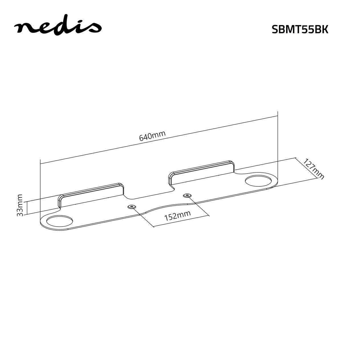 Soundbar Mount | Compatible with: Sonos® Beam™ | Wall | 5 kg | Fixed | ABS / Steel | Black