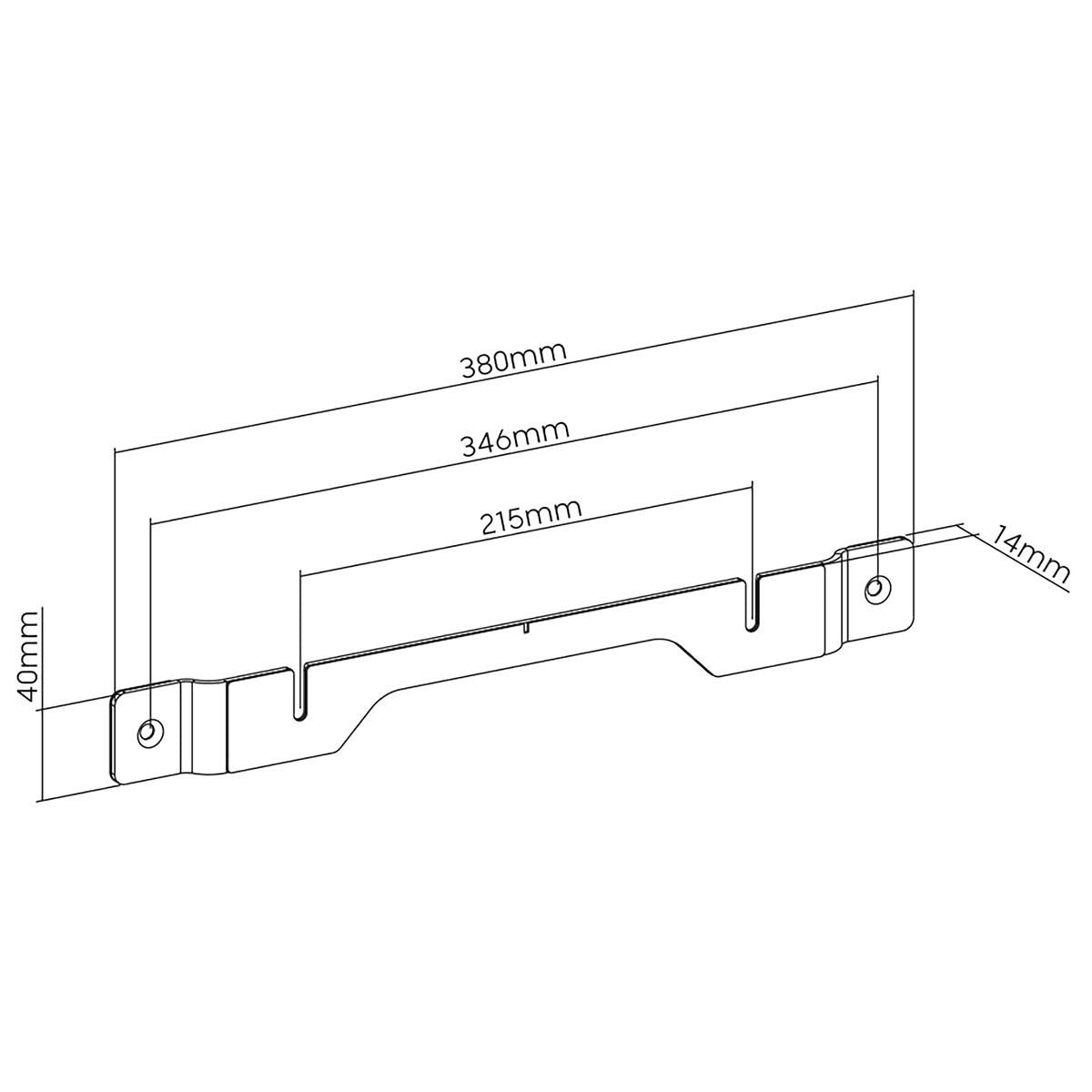 Soundbar Mount | Compatible with: Sonos® Ray™ | Wall | 2 kg | Fixed | ABS / Steel | Black
