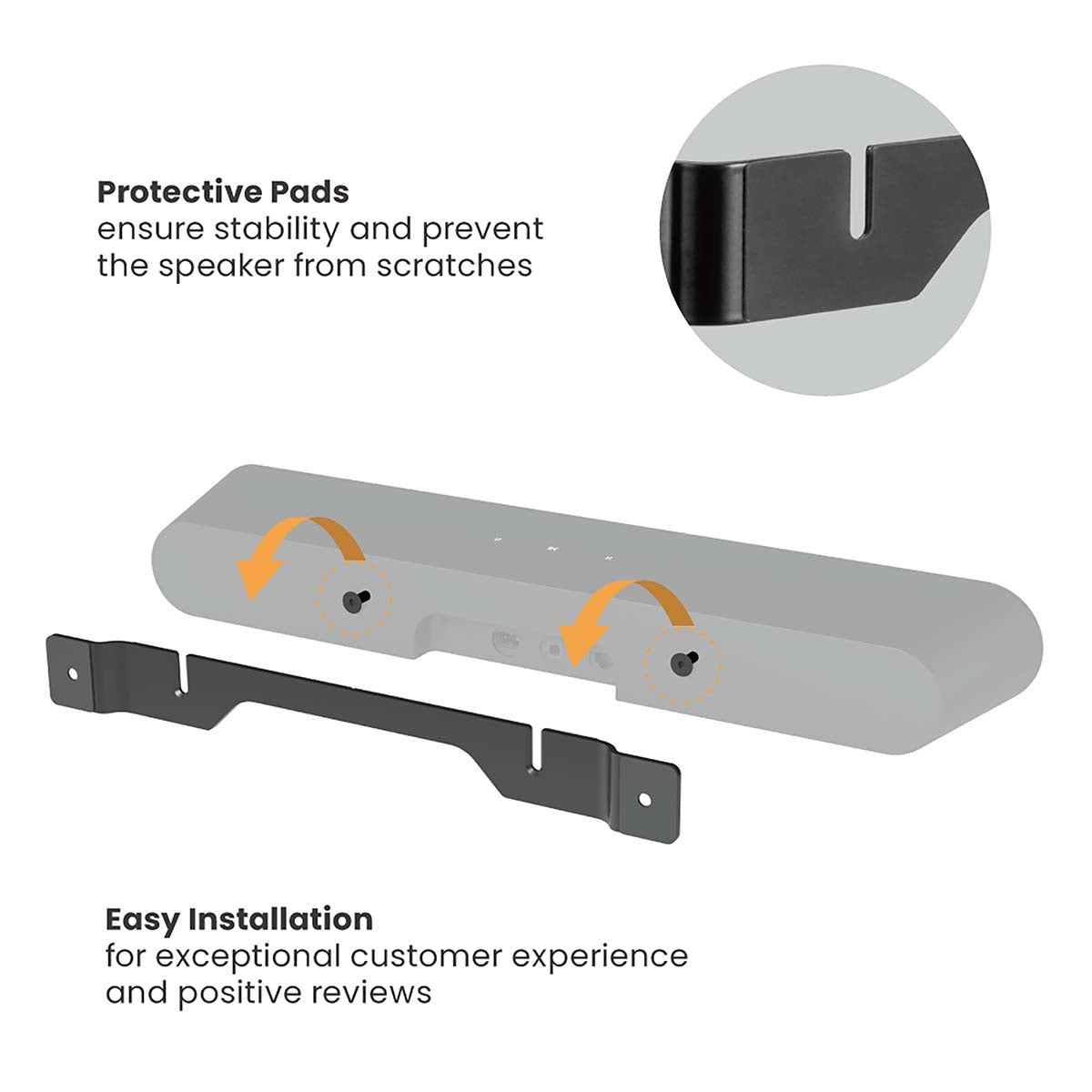 Soundbar Mount | Compatible with: Sonos® Ray™ | Wall | 2 kg | Fixed | ABS / Steel | Black