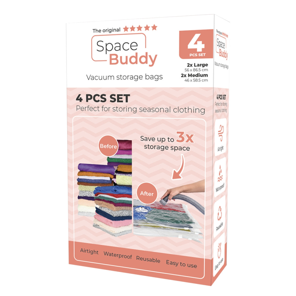 Space Buddy - Vacuum Storage Bags - 4 pcs set